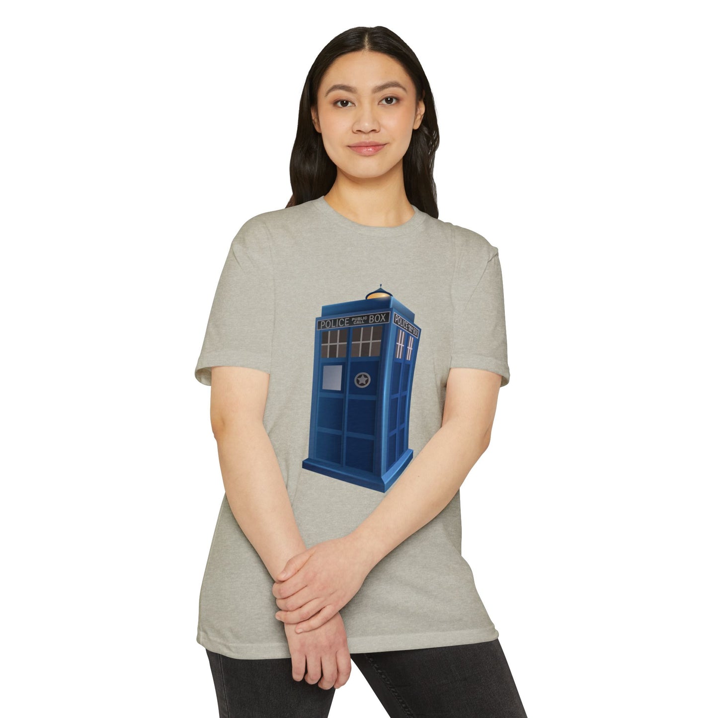 Unisex CVC Jersey T-shirt - British Police Public Call Box - Iconic TARDIS