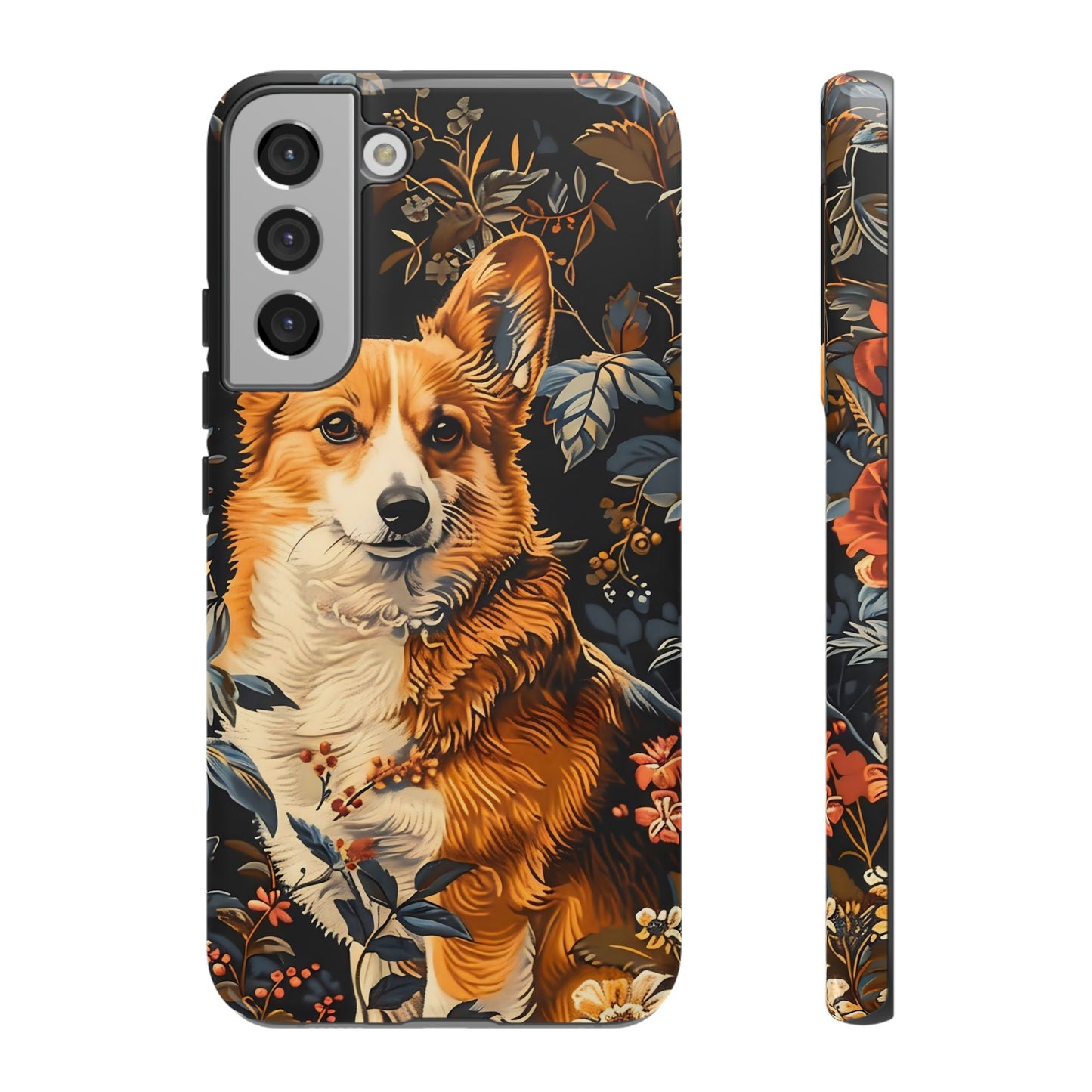 Corgi Floral Phone Case - Tough Cases for Dog Lovers, Cute Pet Accessories, Gift for Dog Owners, Floral Design, Personalized Tech Cover