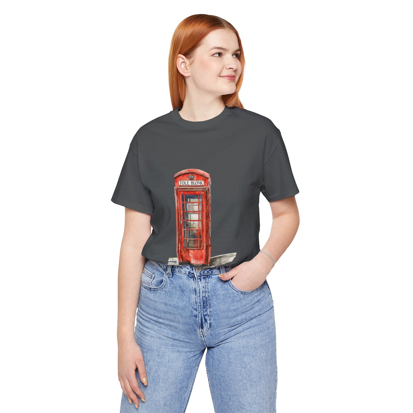 Unisex Jersey Short Sleeve Tee - Iconic British Public Telephone - Classic Red Phone Box