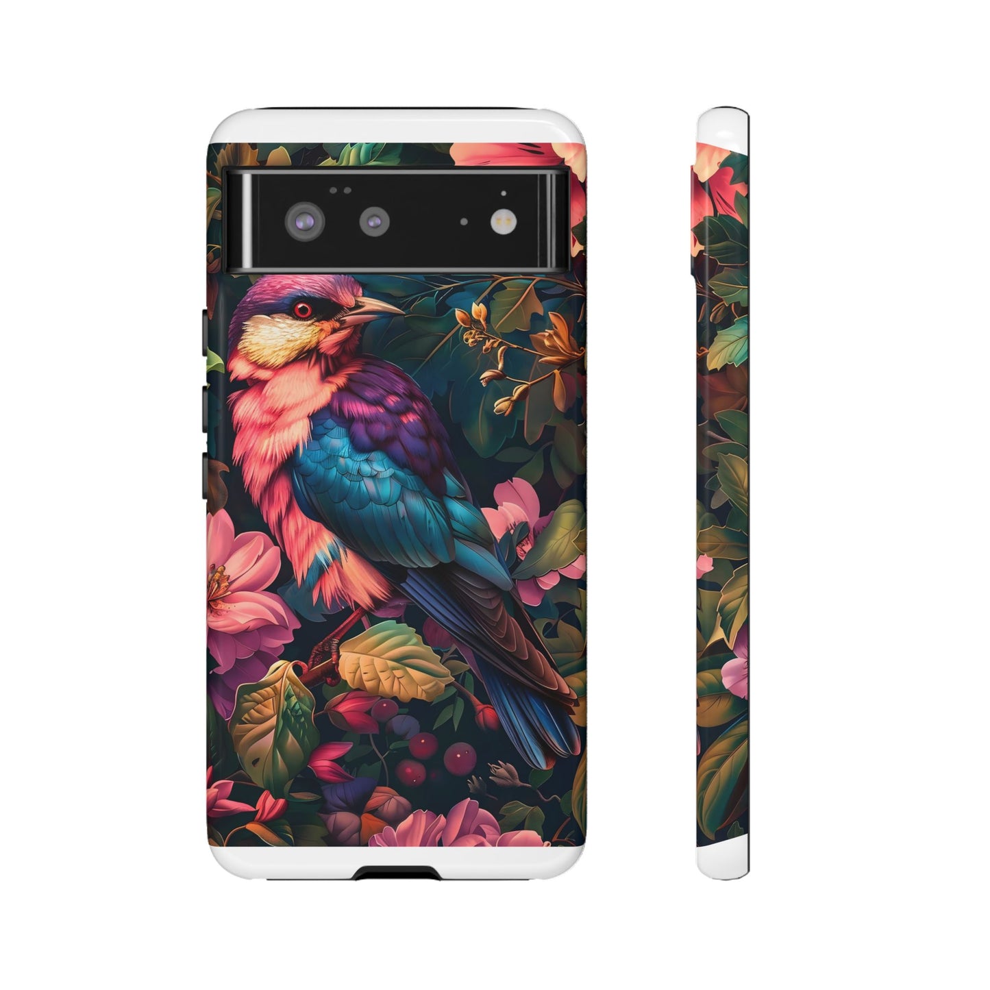 Tough Cases: Vibrant Tropical Bird Phone Case, Floral Smartphone Cover, Nature Lover Gift, Boho Phone Accessory, Cute Bird Case