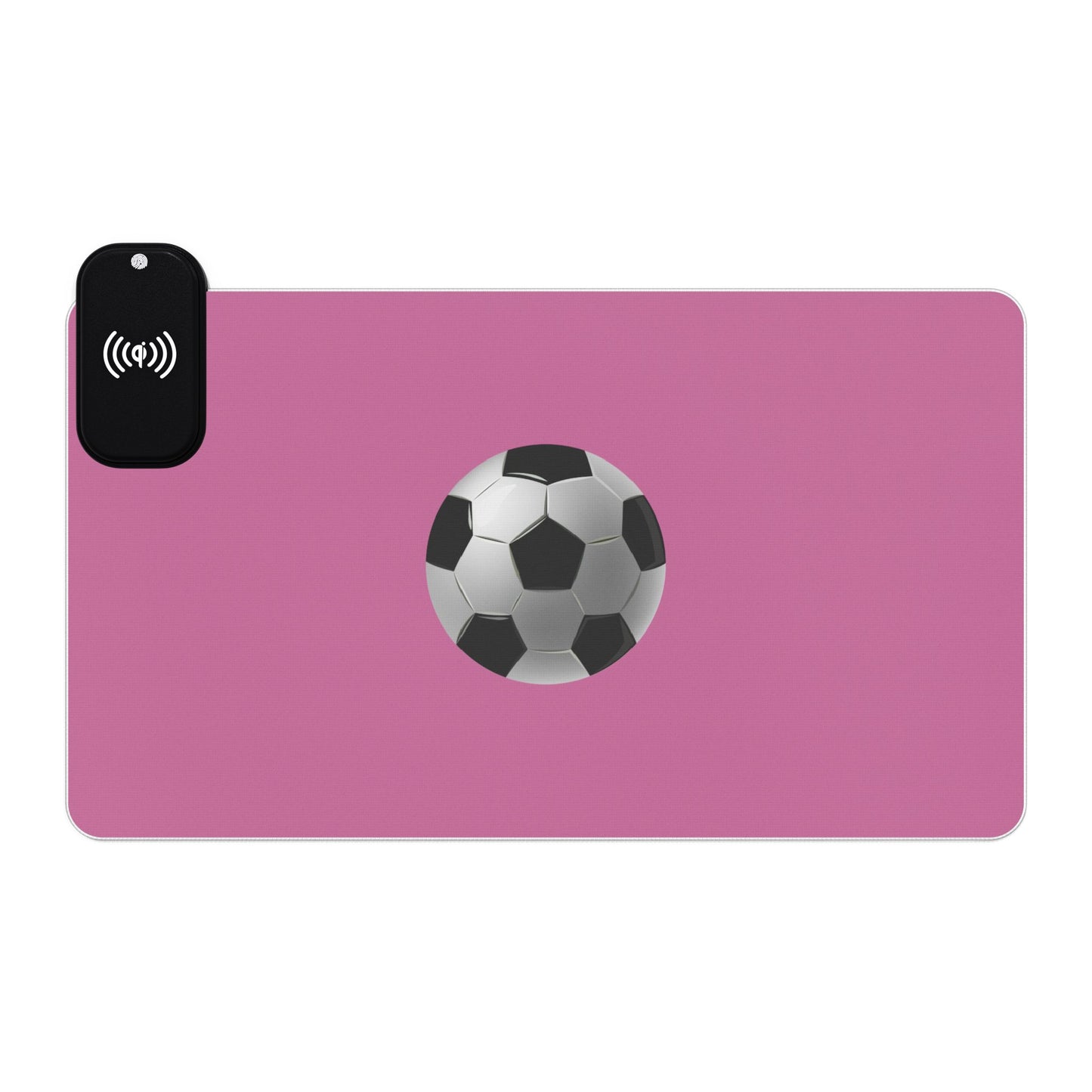 Black and White Soccer Ball - LED Gaming Mouse Pad with Wireless Charging, Ideal for Gamers, Modern Desk Decor, Perfect Gift for Birthdays, Holidays, and More