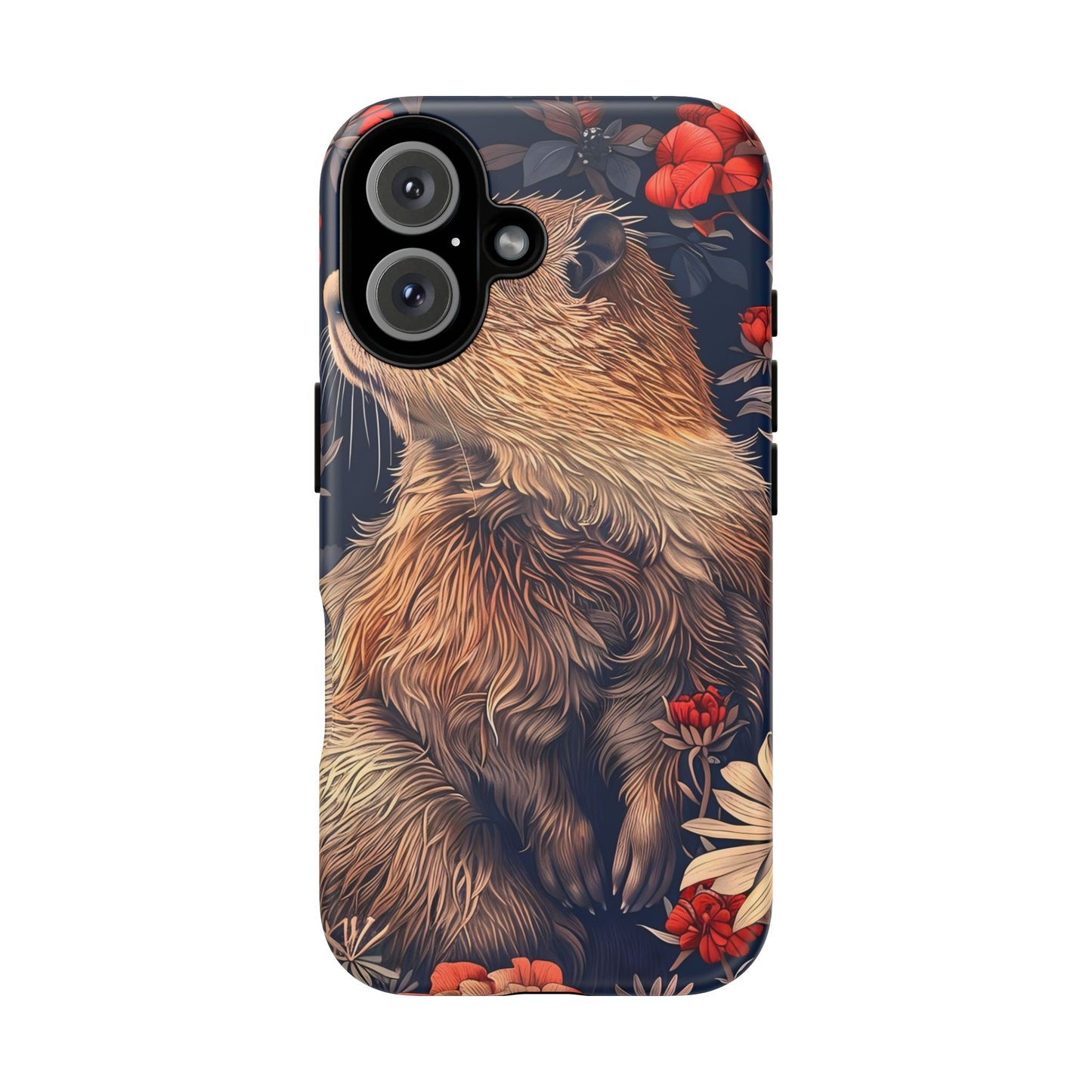 Floral Critter Phone Case, Tough Cases for Animal Lovers, Protective Cases for Phones, Unique Gift for Wildlife Enthusiasts