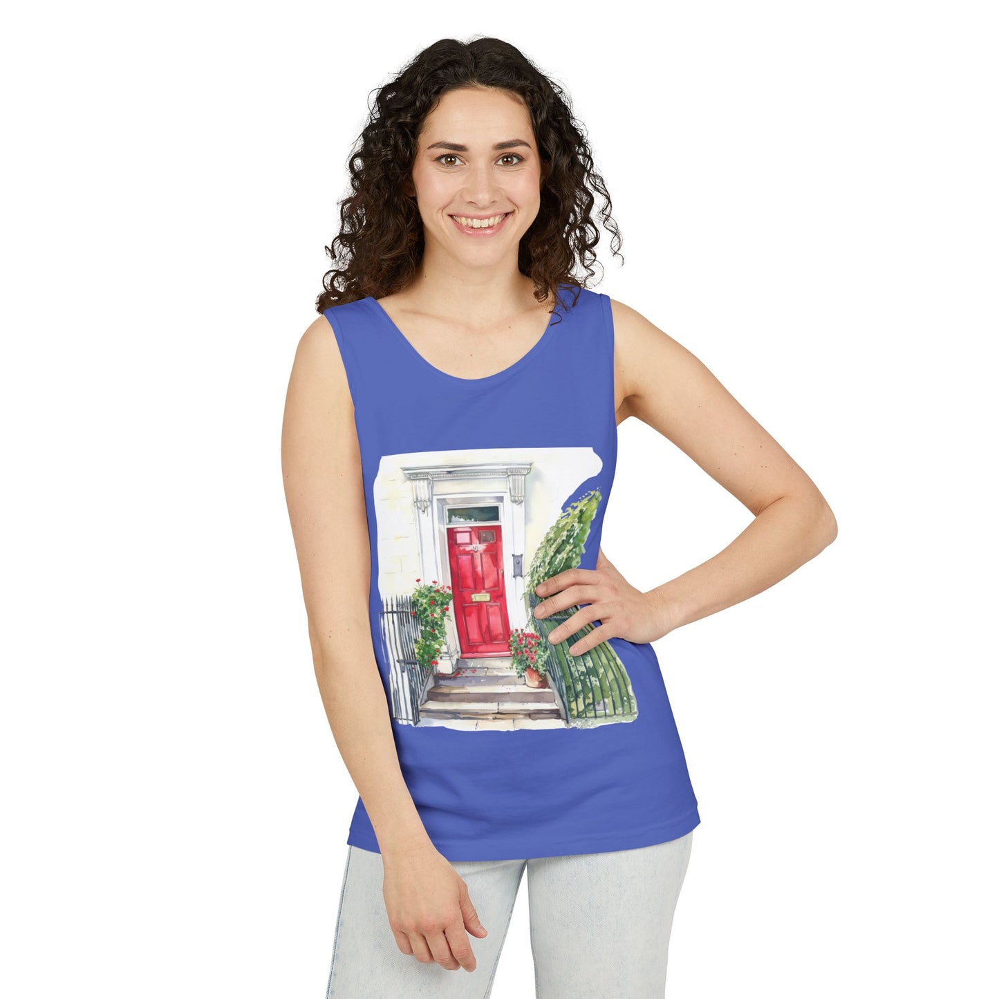 Unisex Garment-Dyed Tank Top - Street London Aesthetics - Urban Charm and Classic City Vibes