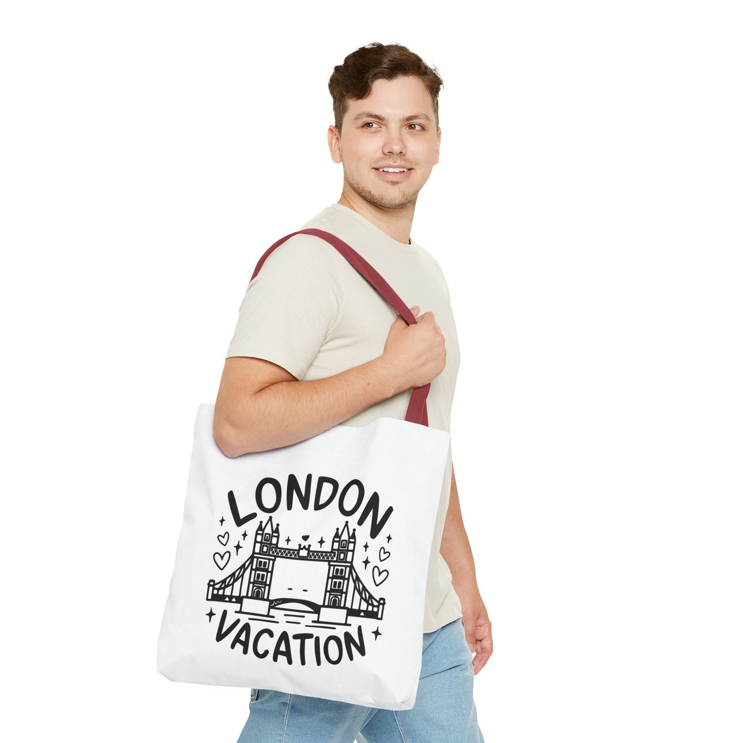 London Vacation Tote Bag, Travel Accessory, Eco-Friendly Shopping Bag, City Trip Gift, Summer Essentials, Fun Canvas Tote