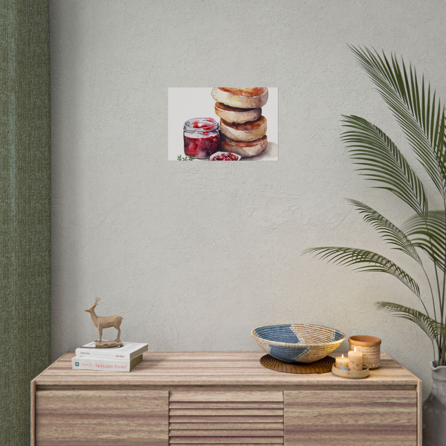 Breakfast Bagel Art Print, Foodie Decor, Kitchen Wall Art, Rolled Poster, Unique Food Gift, Home Cooking Decor