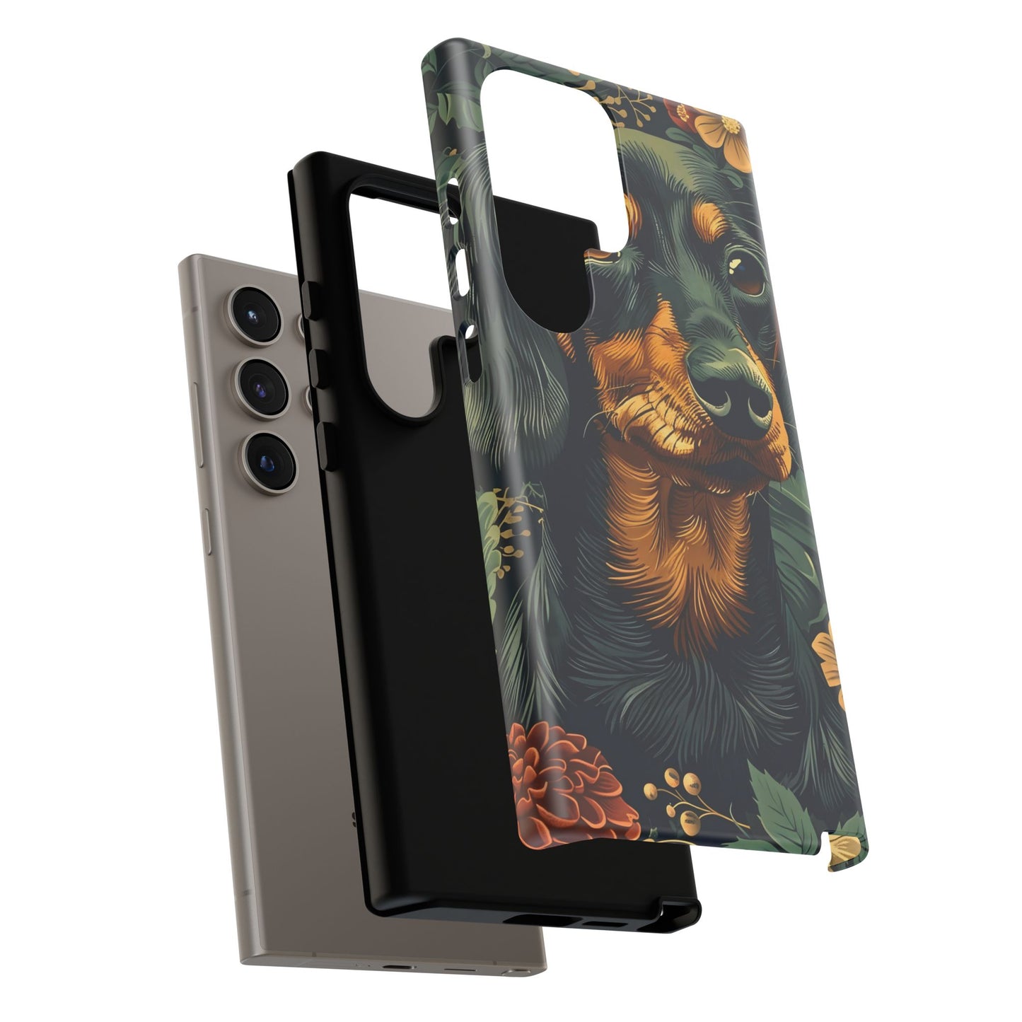 Dachshund Phone Case, Floral Pet Phone Cover, Dog Lover Gift, Tough Phone Case, Custom Dachshund Design, Unique Dog Owner Accessory