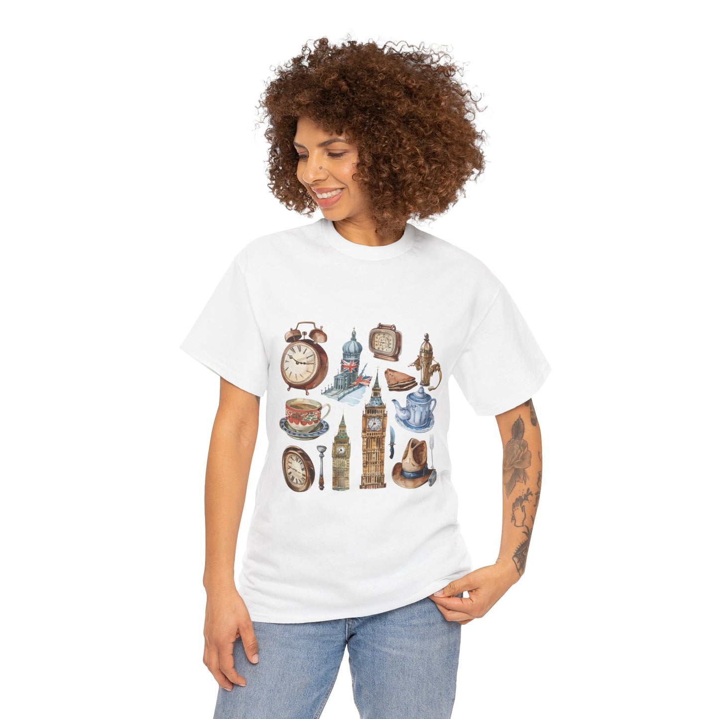 Unisex Heavy Cotton Tee - Timeless Symbols - Iconic England