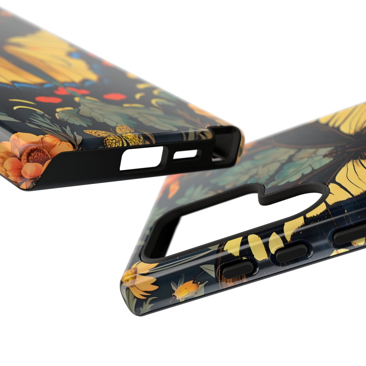 Butterfly Floral Phone Case, Art-inspire Tough Case, Gift for Nature Lovers, Butterfly Pattern Cover, Eco-Friendly Mobile Accessory