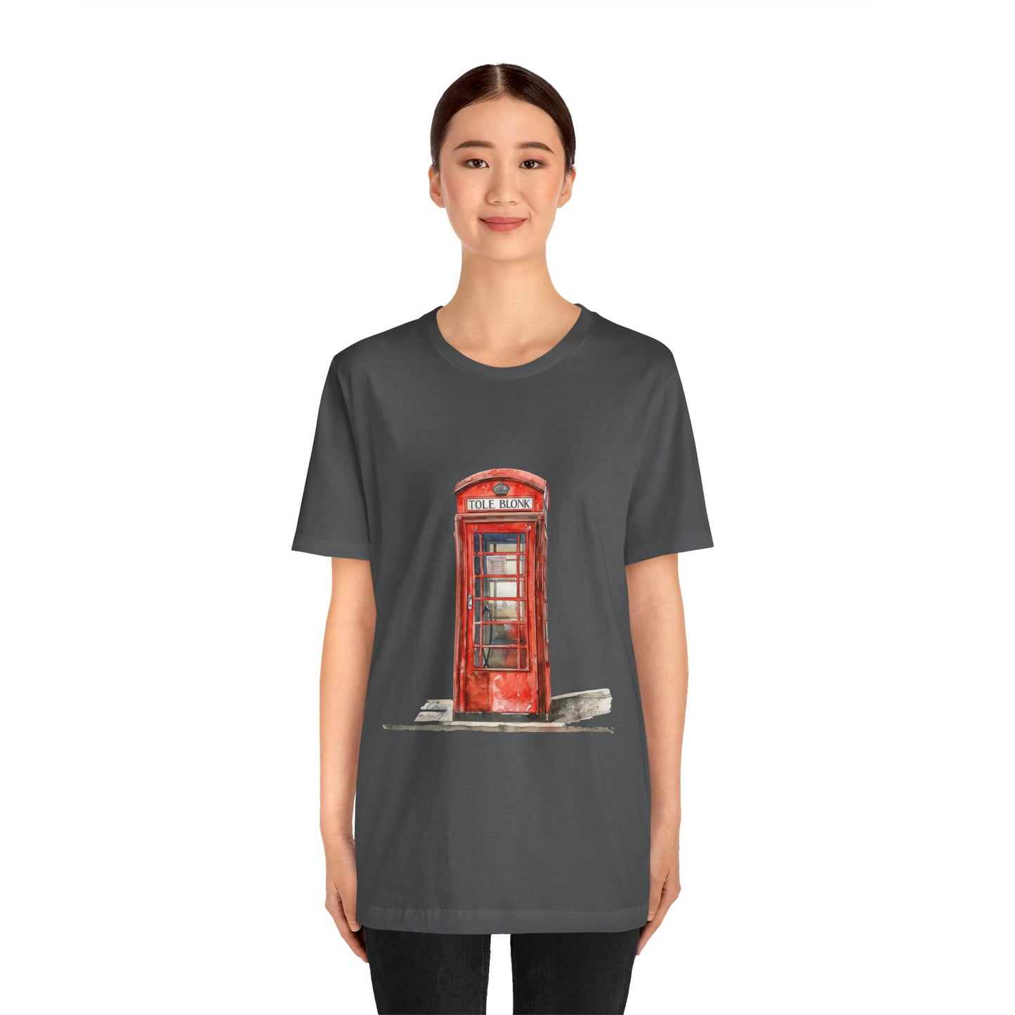 Unisex Jersey Short Sleeve Tee - Iconic British Public Telephone - Classic Red Phone Box
