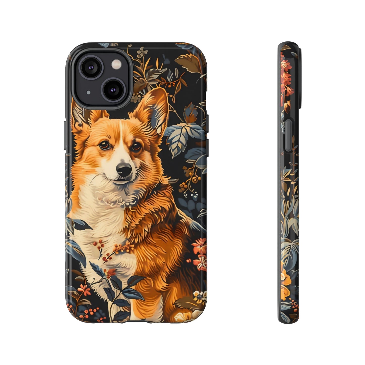 Corgi Floral Phone Case - Tough Cases for Dog Lovers, Cute Pet Accessories, Gift for Dog Owners, Floral Design, Personalized Tech Cover
