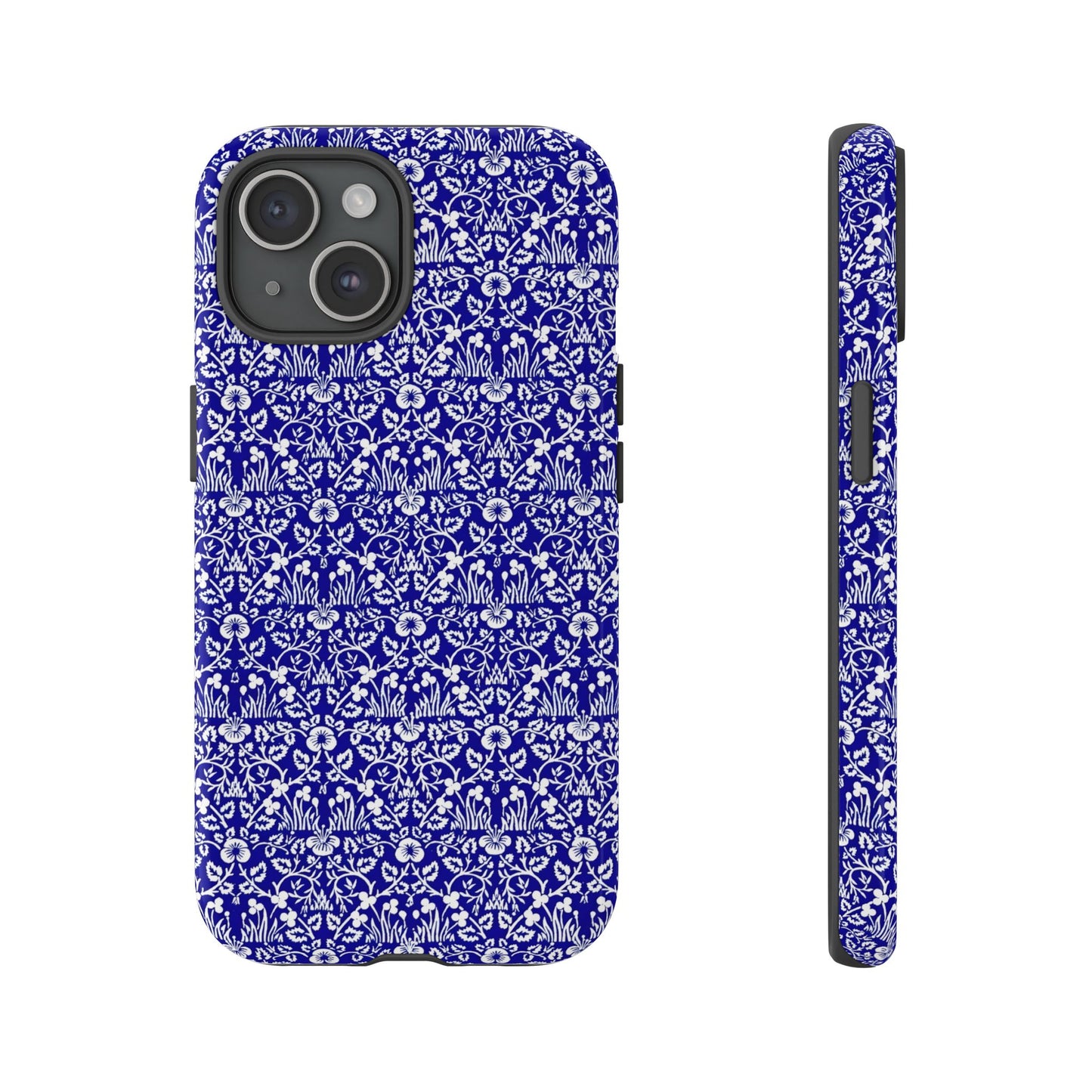 Elegant Floral Phone Case - Tough Cases, Blue Floral Design, Stylish Phone Accessory, Unique Gift, Modern Tech Protection