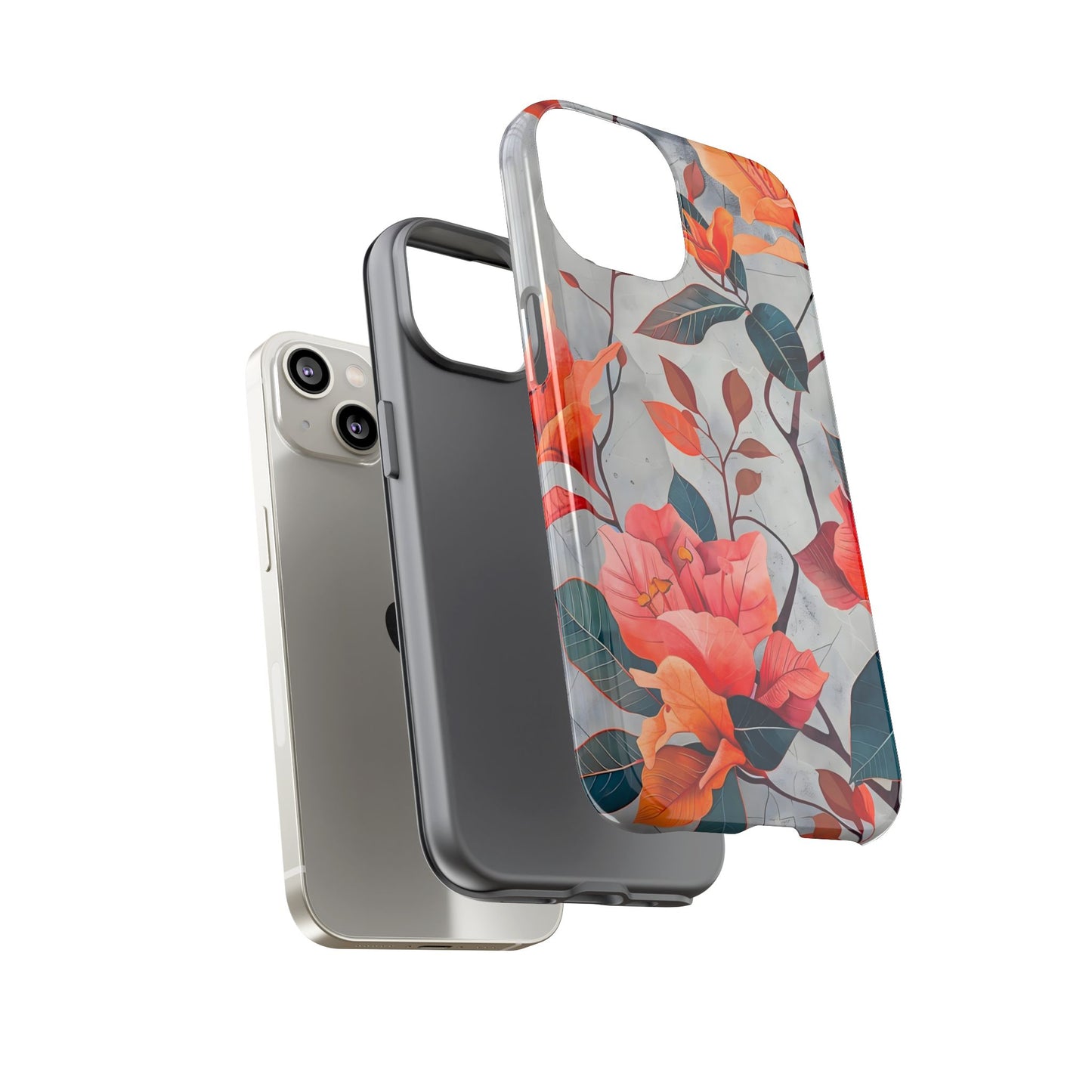 Floral Phone Case, Tough Cases, Flower Power, Gift for Her, Decorative Phone Cover, Trendy Accessories, Everyday Style