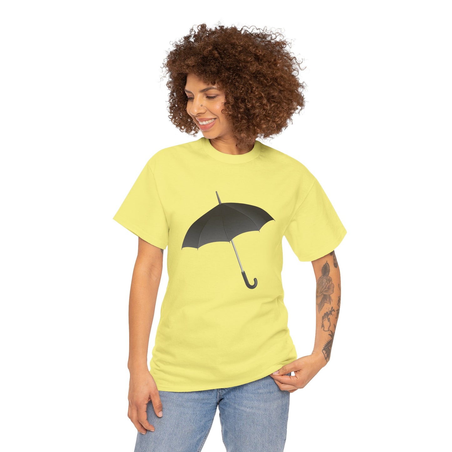 Unisex Heavy Cotton Tee - Regal Royal Umbrella - Elegant and Majestic
