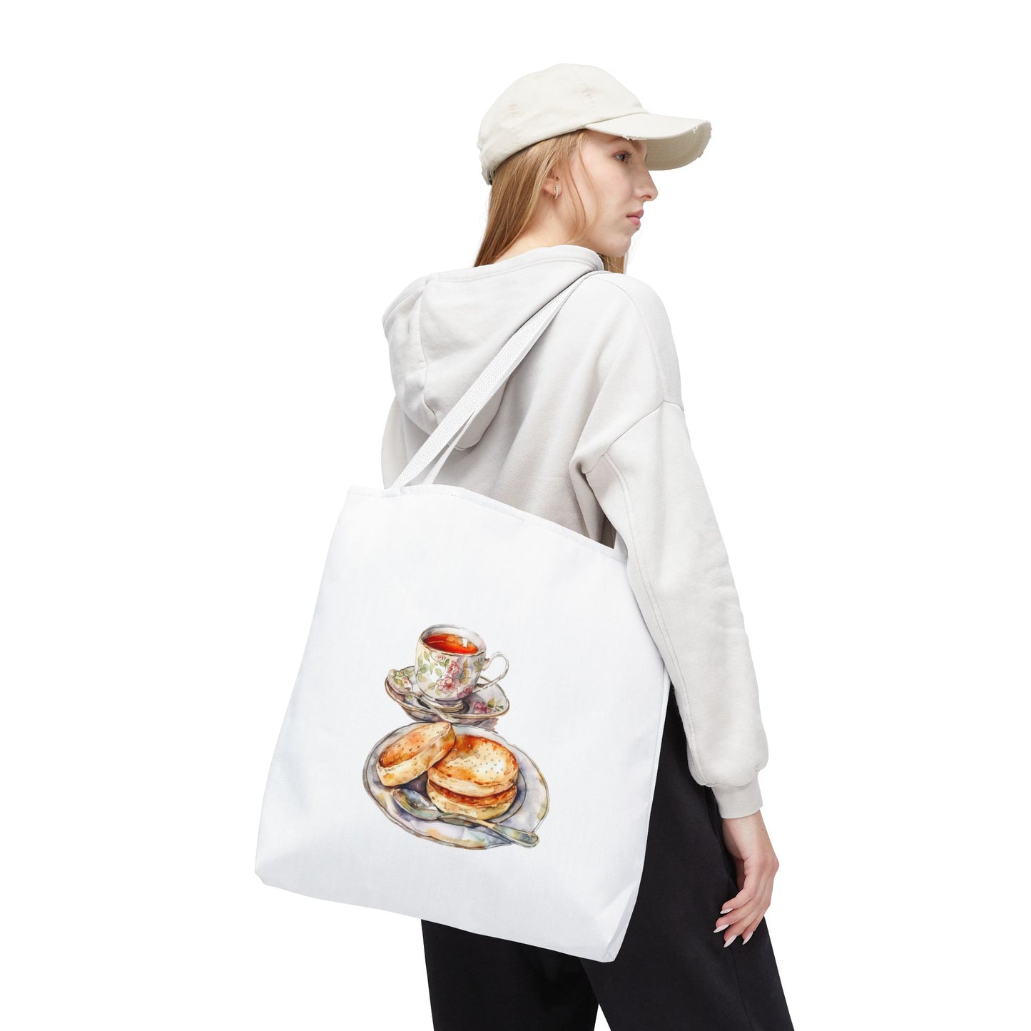 Charming Tea Time Tote Bag, Perfect for Tea Lovers, Gifts for Her, Stylish Shopping Bag, AOP Design Tote, Cozy Winter Accessory