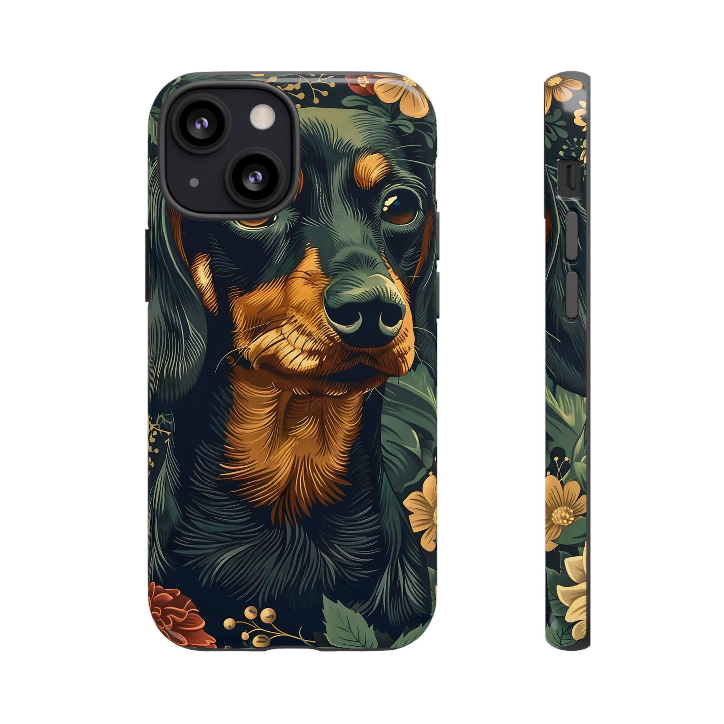 Dachshund Phone Case, Floral Pet Phone Cover, Dog Lover Gift, Tough Phone Case, Custom Dachshund Design, Unique Dog Owner Accessory