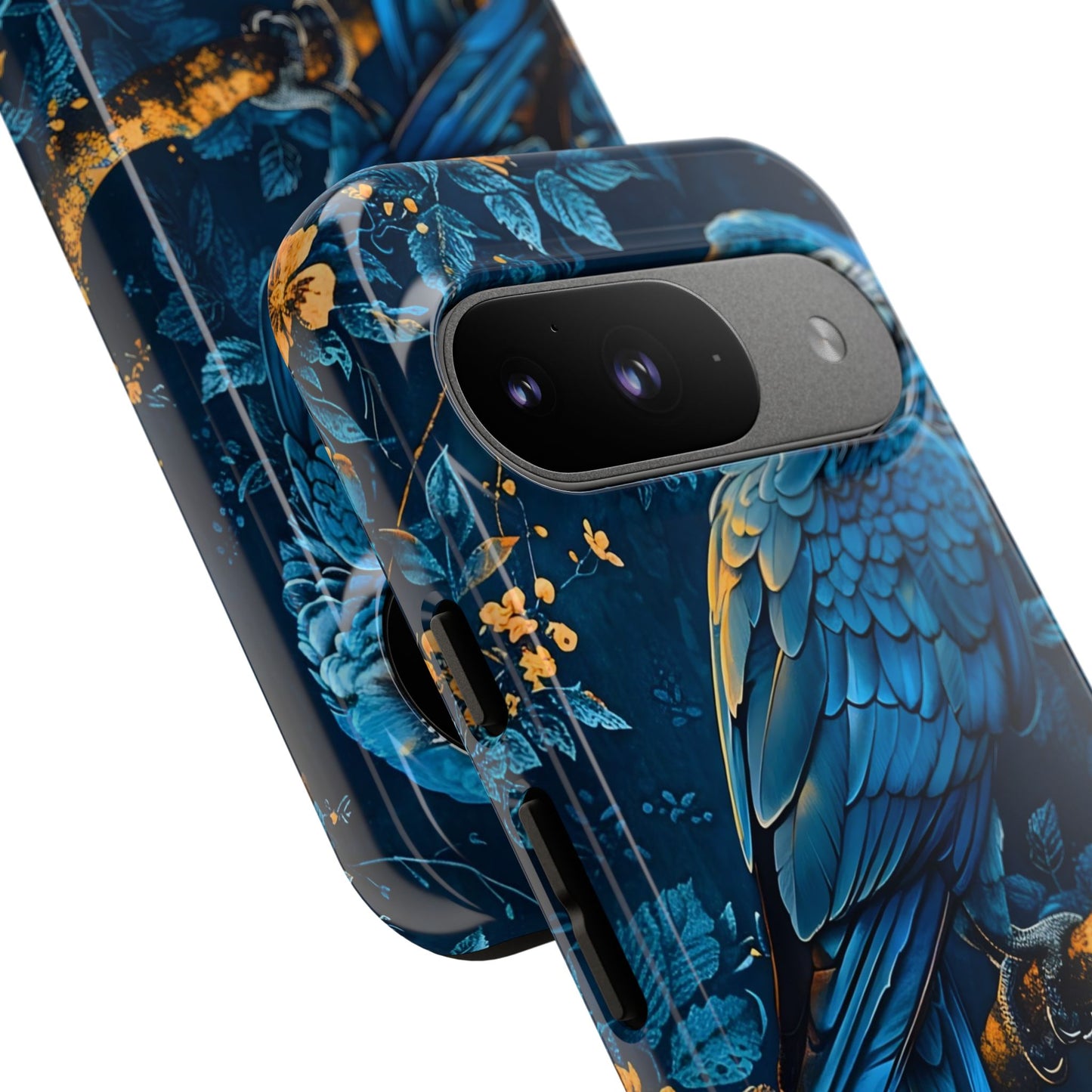 Tough Cases - Vibrant Blue Parrot Phone Case, Tropical Bird Phone Cover, Nature Lover Gift, Eco-Friendly Accessories, Unique Wildlife Decor