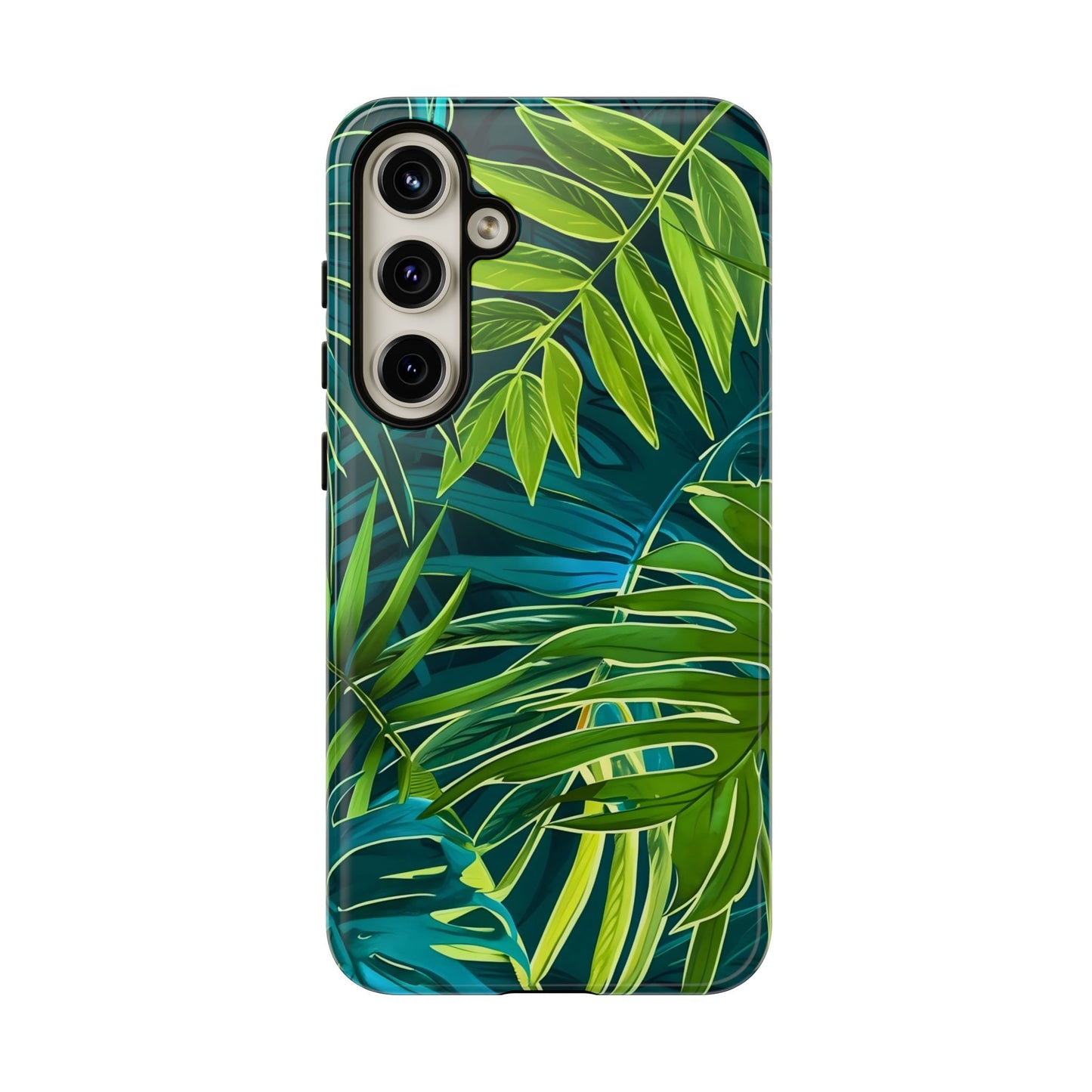 Tropical Phone Case - Durable Green Leaf Design, Eco-Friendly Gift, Trendy Accessory, Nature Lover's Case, Summer Vibes
