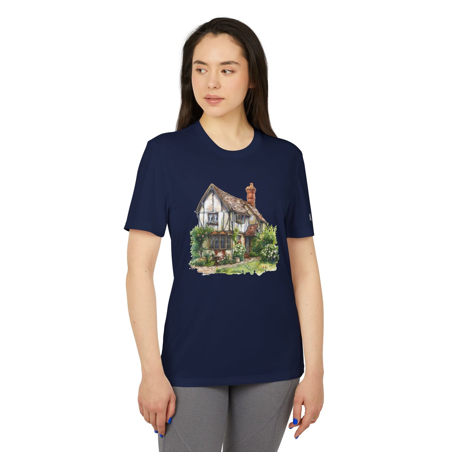 Unisex Sport T-shirt - Charming English Cottage Illustration Print