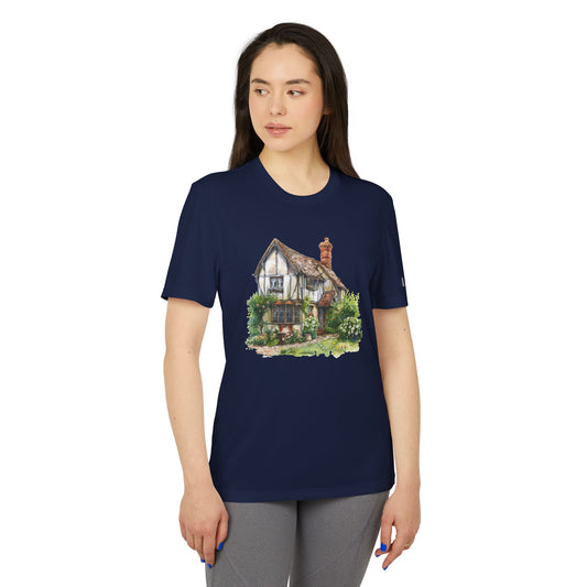 Unisex Sport T-shirt - Charming English Cottage Illustration Print
