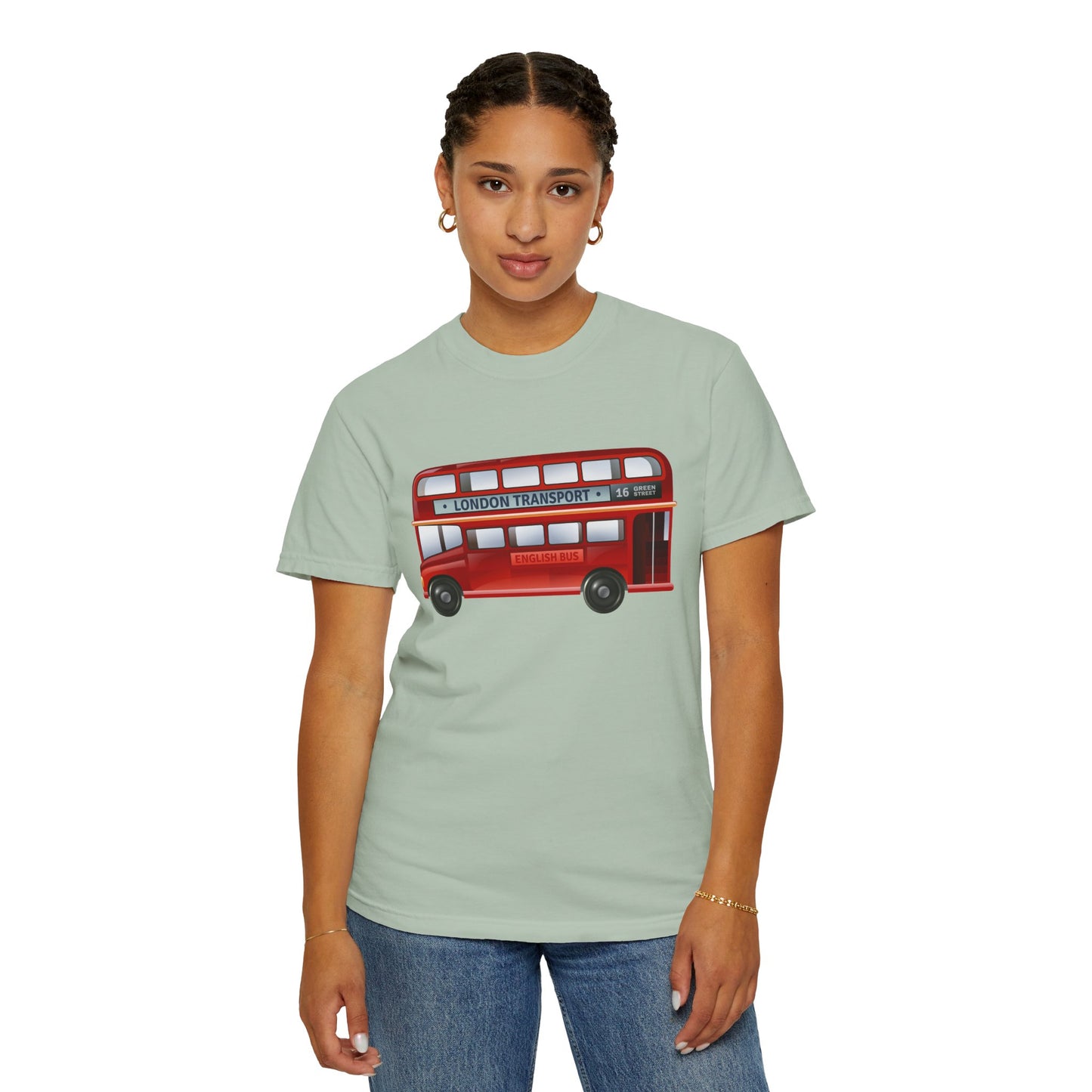 Unisex Garment-Dyed T-shirt - Rolling Through History: The British Red Bus