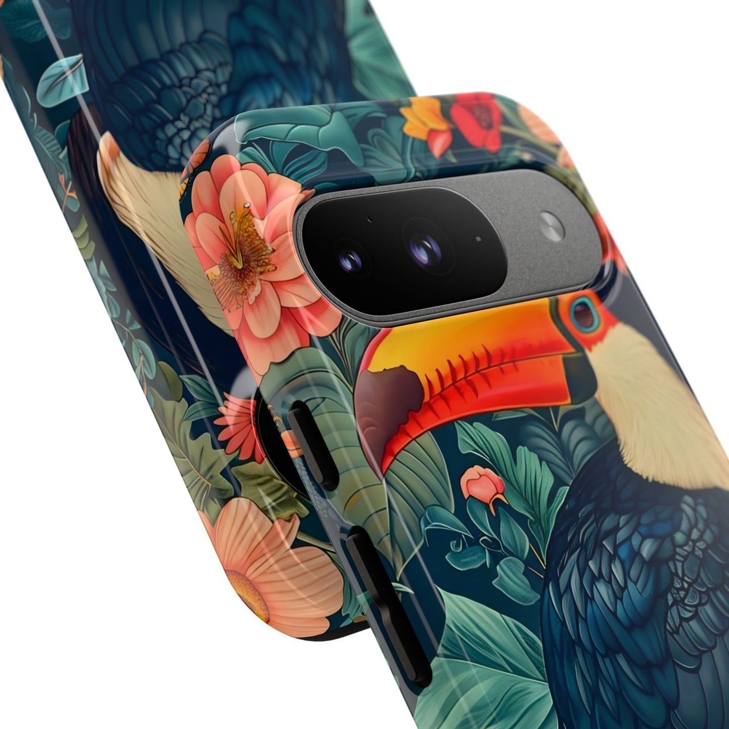 Tropical Toucan Phone Case - Cute Animal Design, Nature Lover Gift, Floral Pattern, Bird Lover Accessory, Summer Vibes