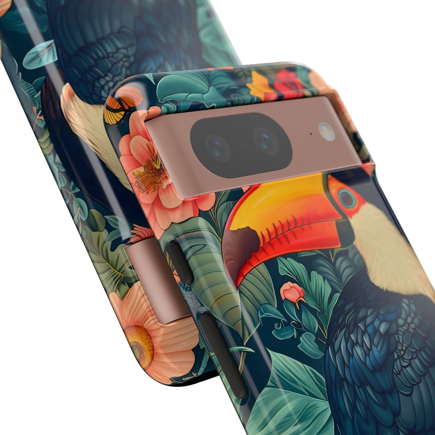 Tropical Toucan Phone Case - Cute Animal Design, Nature Lover Gift, Floral Pattern, Bird Lover Accessory, Summer Vibes