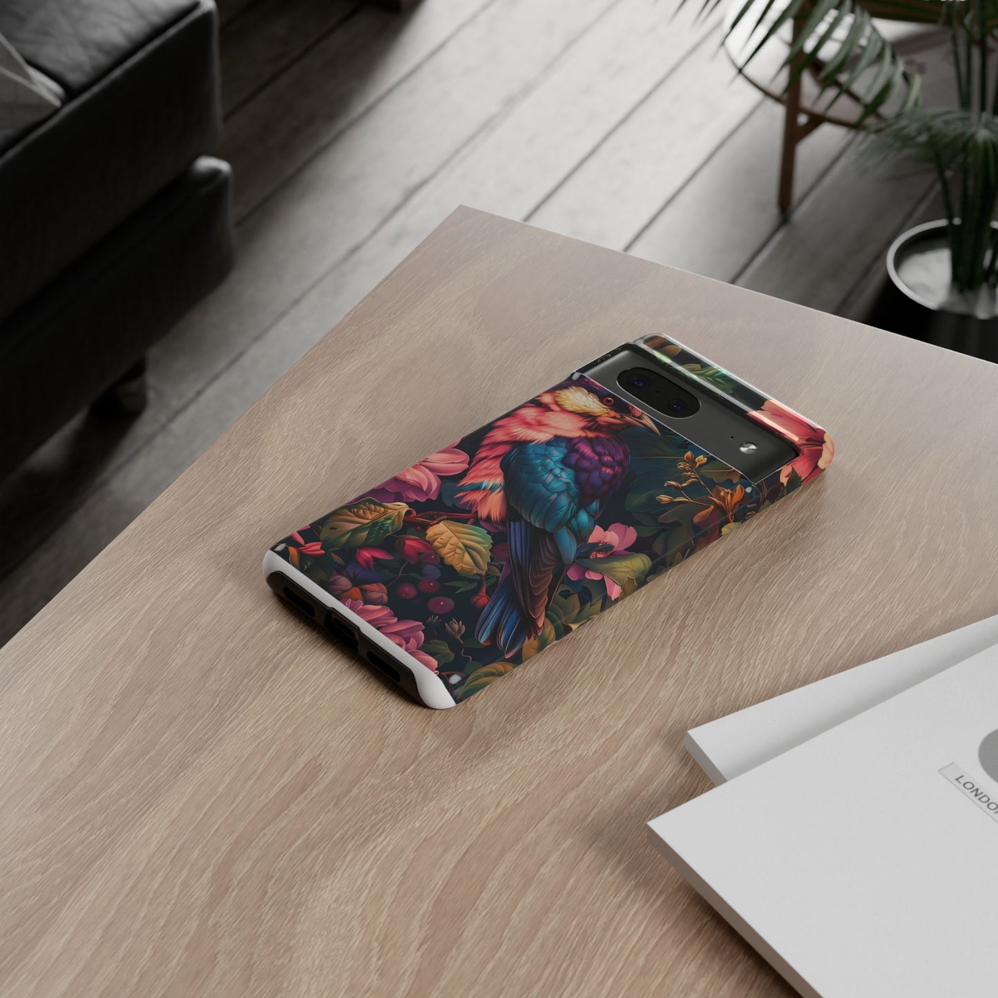Tough Cases: Vibrant Tropical Bird Phone Case, Floral Smartphone Cover, Nature Lover Gift, Boho Phone Accessory, Cute Bird Case