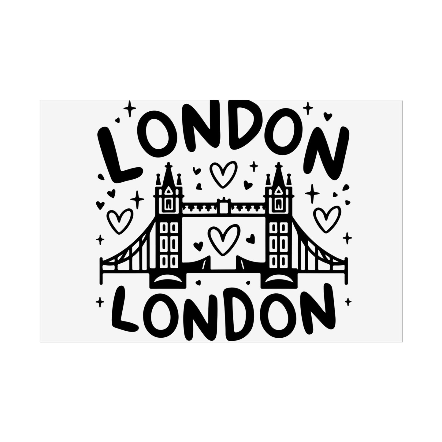 Charming London Rolled Poster for Home Decor, Wall Art, Travel Gift, Office Wall Decor, London Themed Decoration