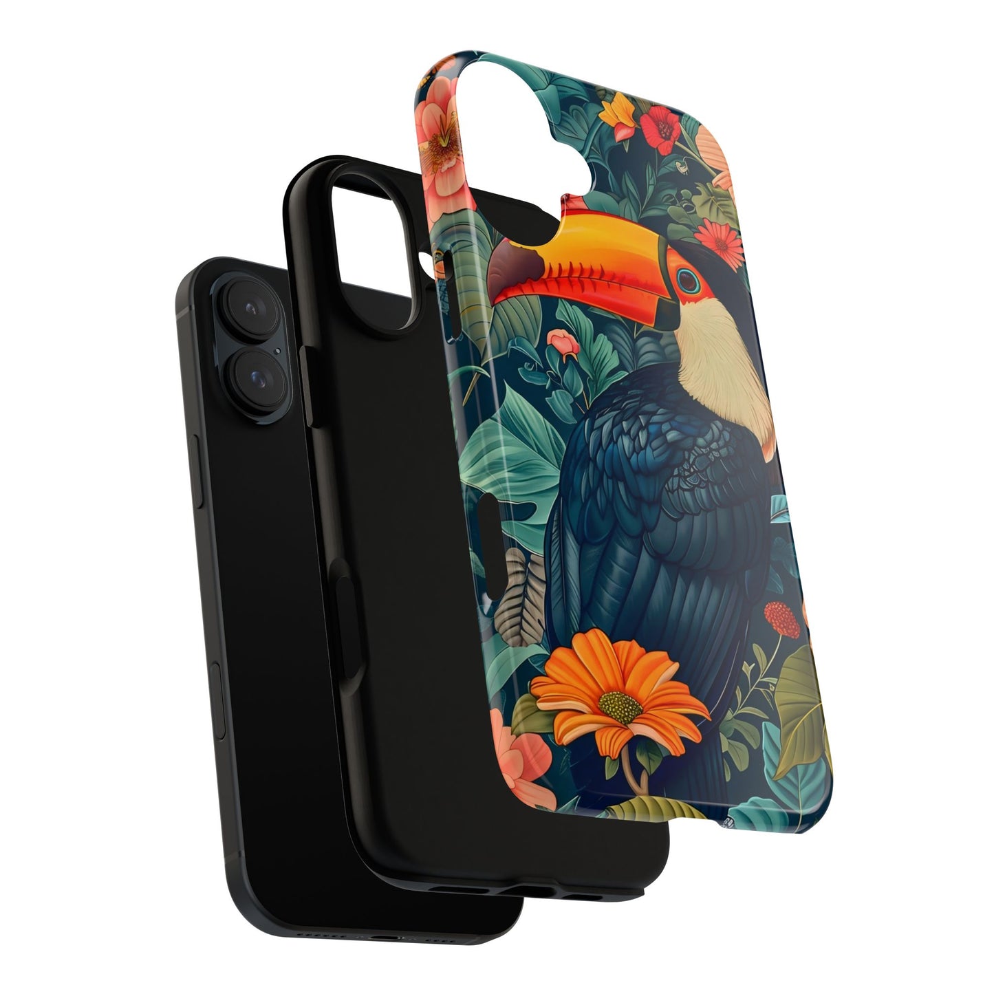 Tropical Toucan Phone Case - Cute Animal Design, Nature Lover Gift, Floral Pattern, Bird Lover Accessory, Summer Vibes
