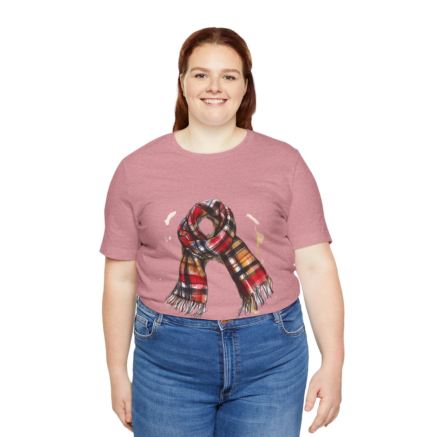 Unisex Jersey Short Sleeve Tee - Classic British Plaid Scarf Design