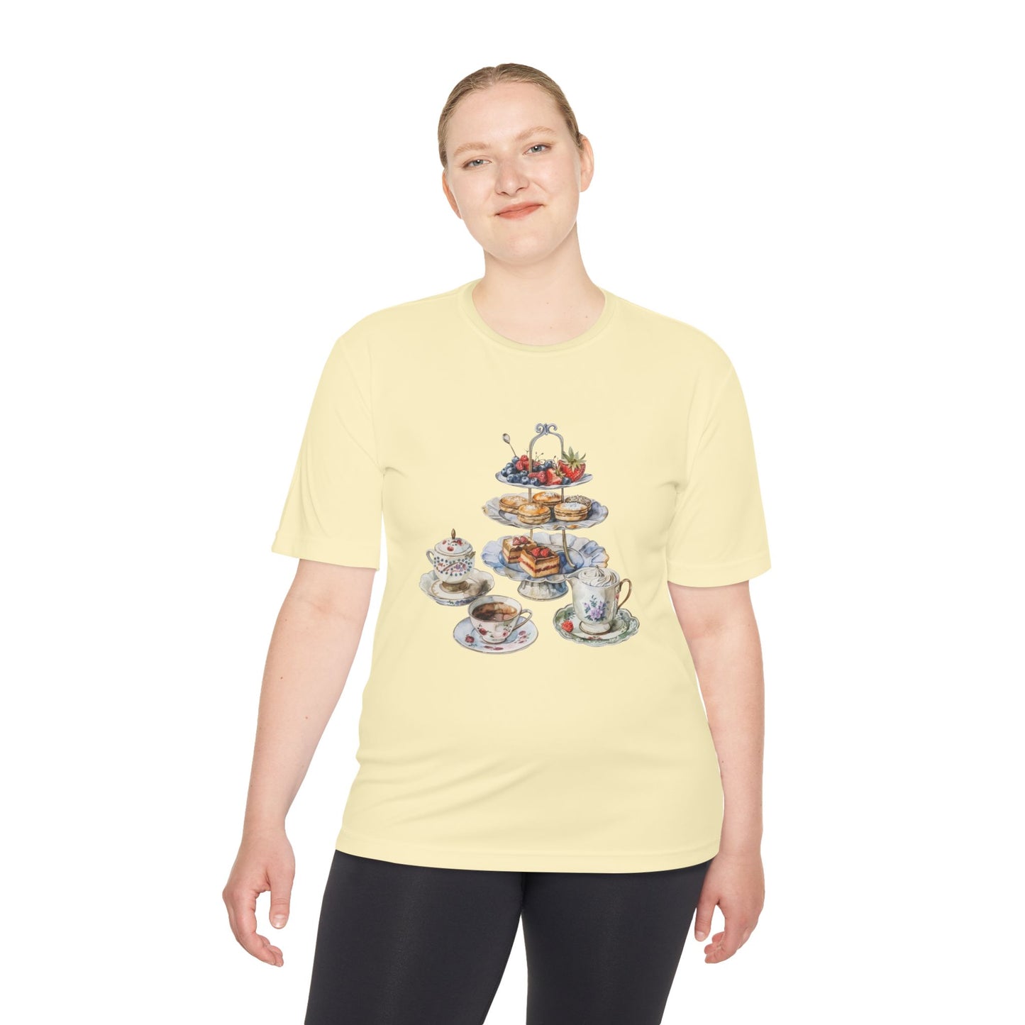 Unisex Moisture Wicking Tee - Kitchen Wall Art with Food Illustration