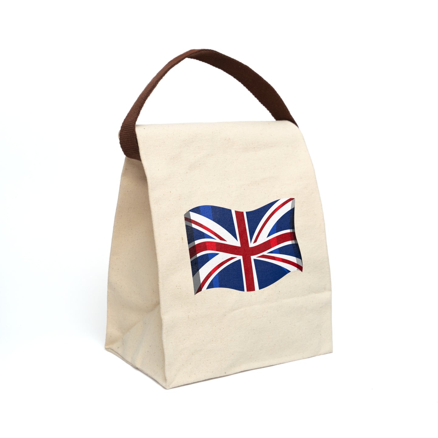 Waving UK Flag Canvas Lunch Bag With Strap