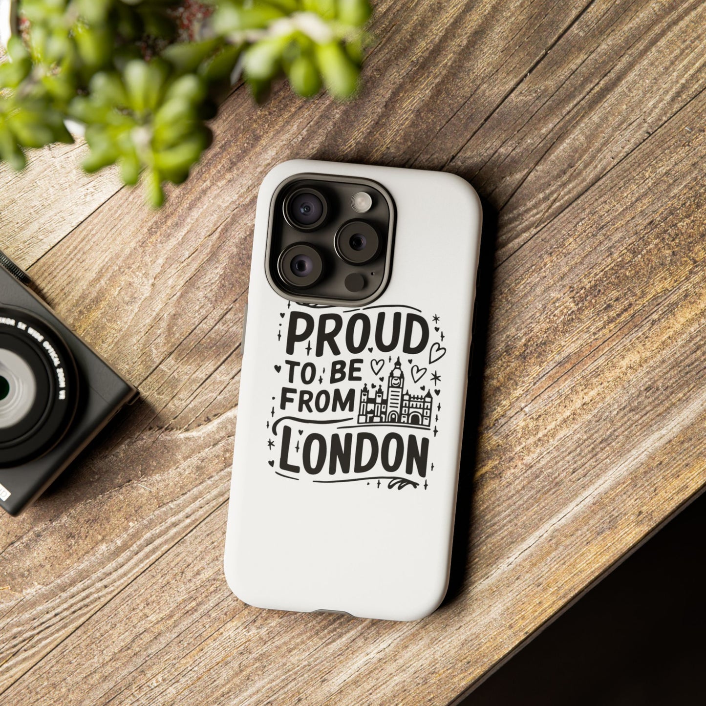 London Pride Phone Case - Proud to Be From London, UK Travel Gift, Black and White Design, Unique Phone Accessory, London Souvenir
