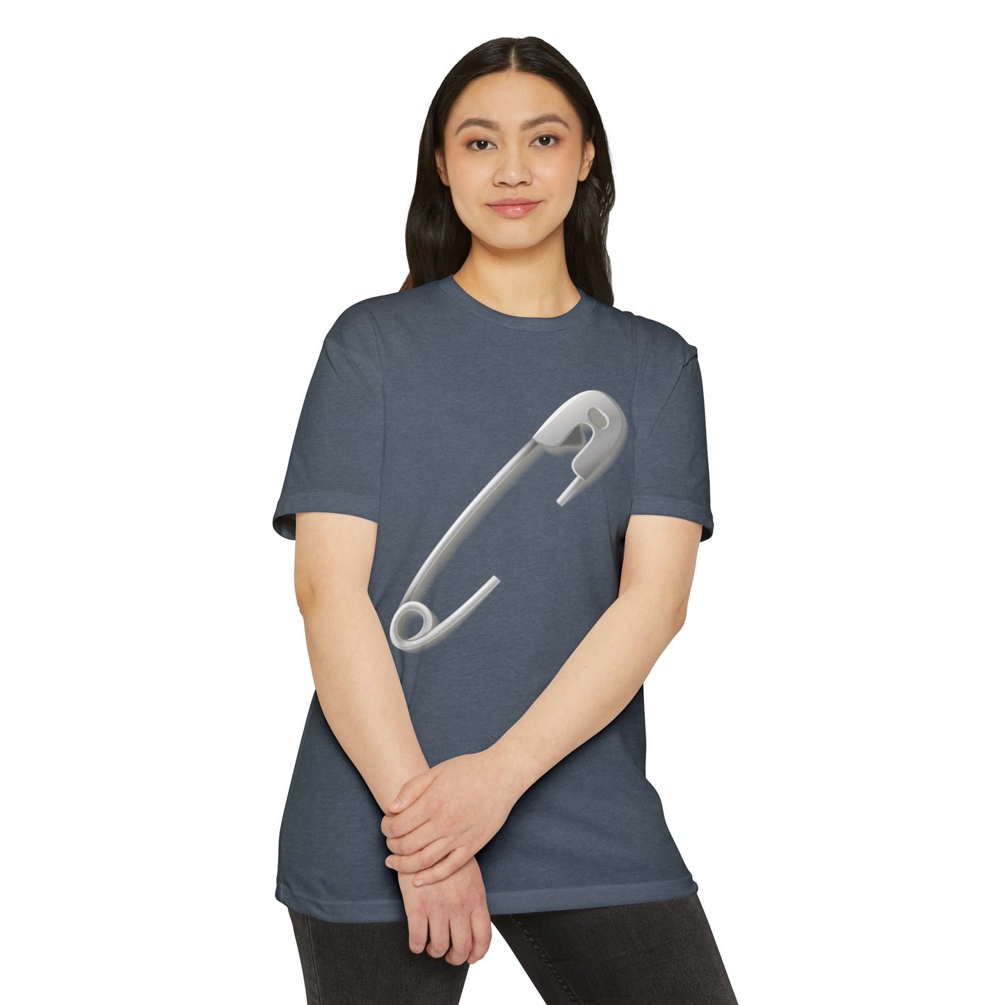 Unisex CVC Jersey T-shirt - Minimalist Safety Pin Design