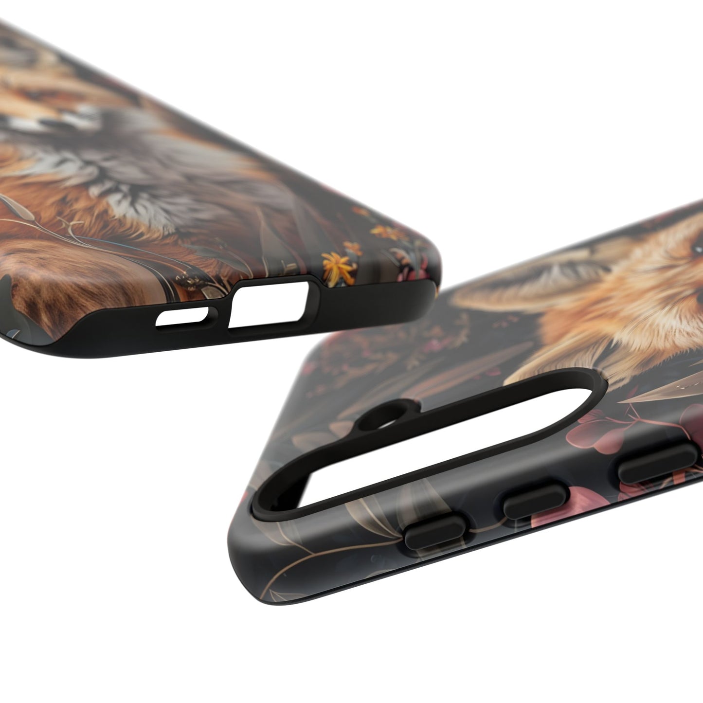 Fox Floral Phone Case, Tough Cases for Animal Lovers, Nature Themed Gift, Cute Phone Cover, Wild Fox Protector