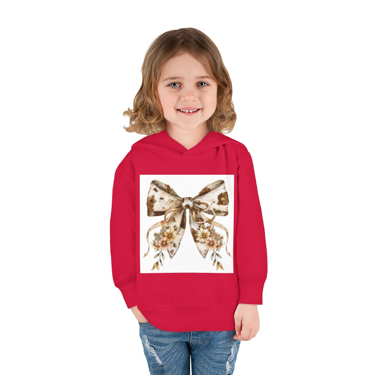 Floral Bow Toddler Hoodie - Cozy Pullover for Little Ones