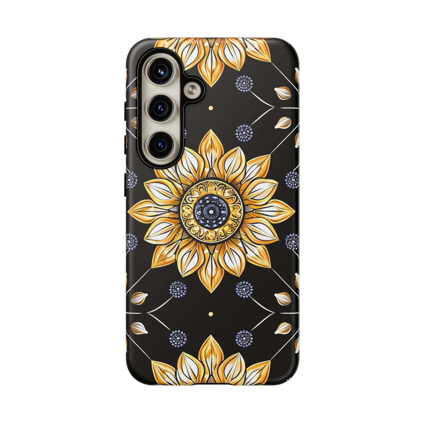 Floral Phone Case with Mandala Design, Tough Cases for iPhone & Samsung, Boho Style, Gift for Her, Unique Accessories