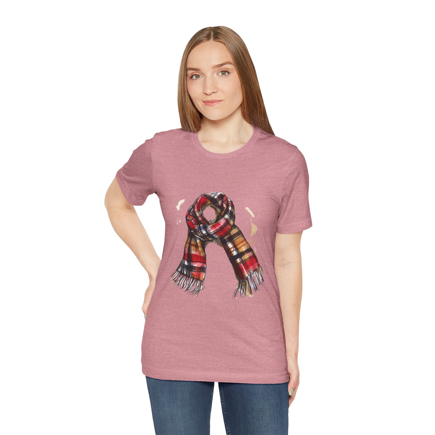 Unisex Jersey Short Sleeve Tee - Classic British Plaid Scarf Design
