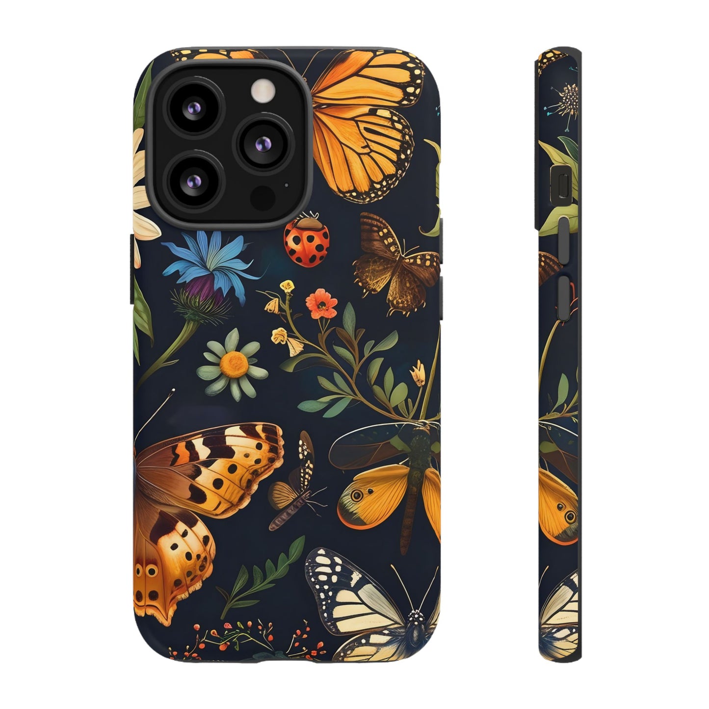 Nature-Inspired Phone Case | Floral Butterfly Design, Tough Phone Cover, Gift for Nature Lovers, Cute Butterfly Case, Home Decor