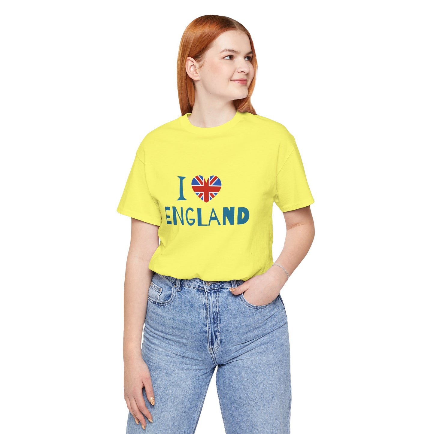 Unisex Jersey Short Sleeve Tee - I Love England - Union Jack Heart Design