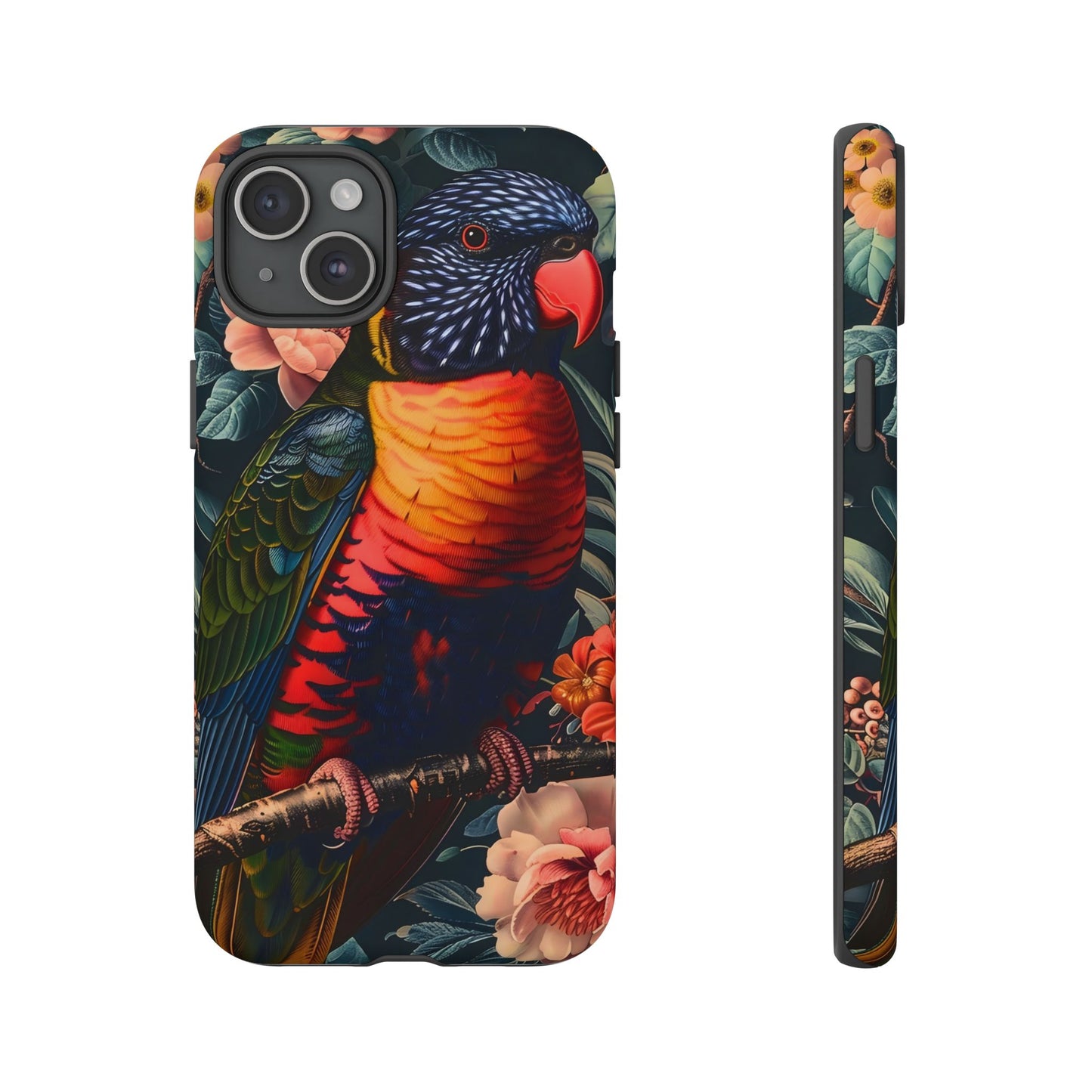 Tropical Parrot Phone Case, Floral Print Protector, Gift for Nature Lovers, Stylish Accessory for Summer, Unique Smartphone Cover