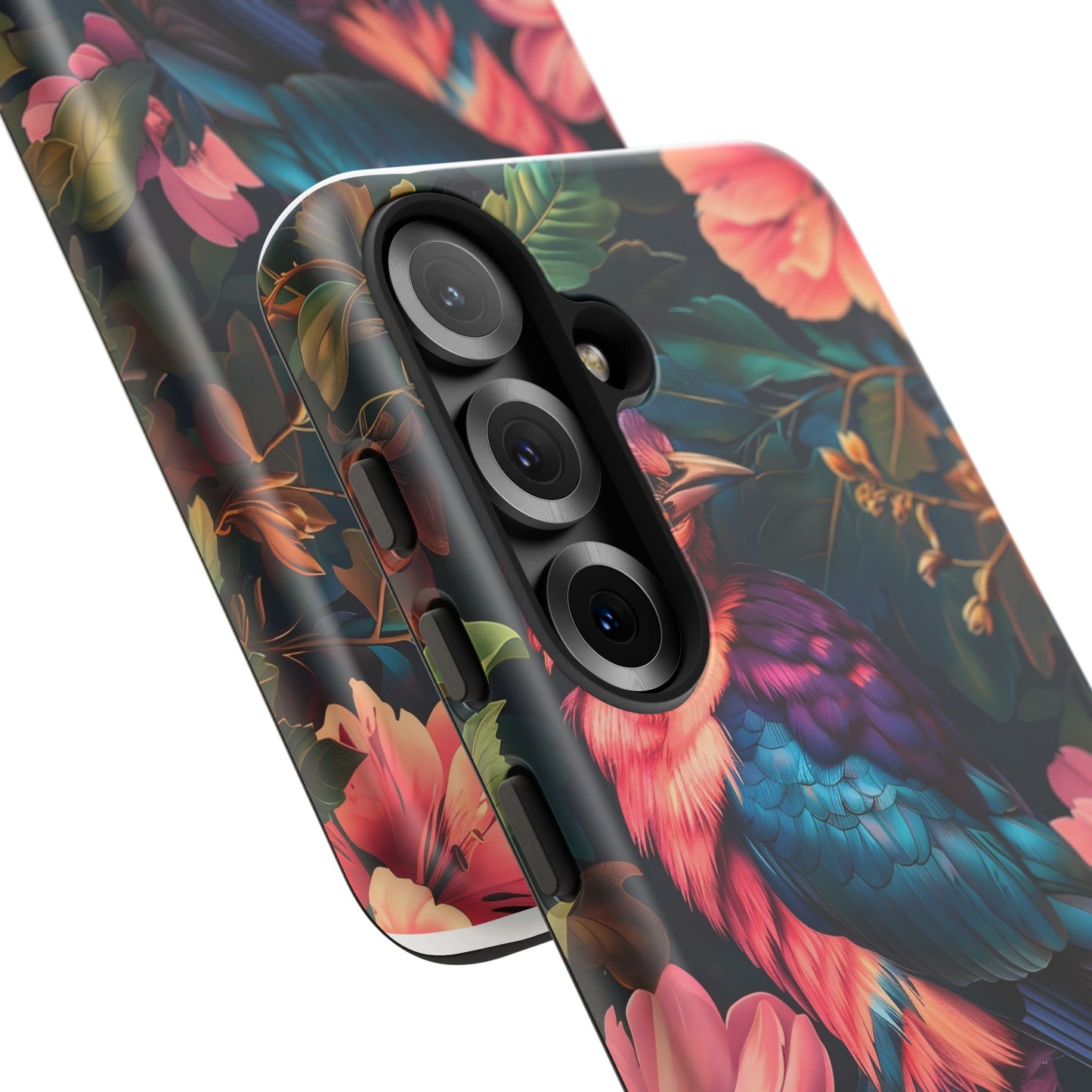 Tough Cases: Vibrant Tropical Bird Phone Case, Floral Smartphone Cover, Nature Lover Gift, Boho Phone Accessory, Cute Bird Case