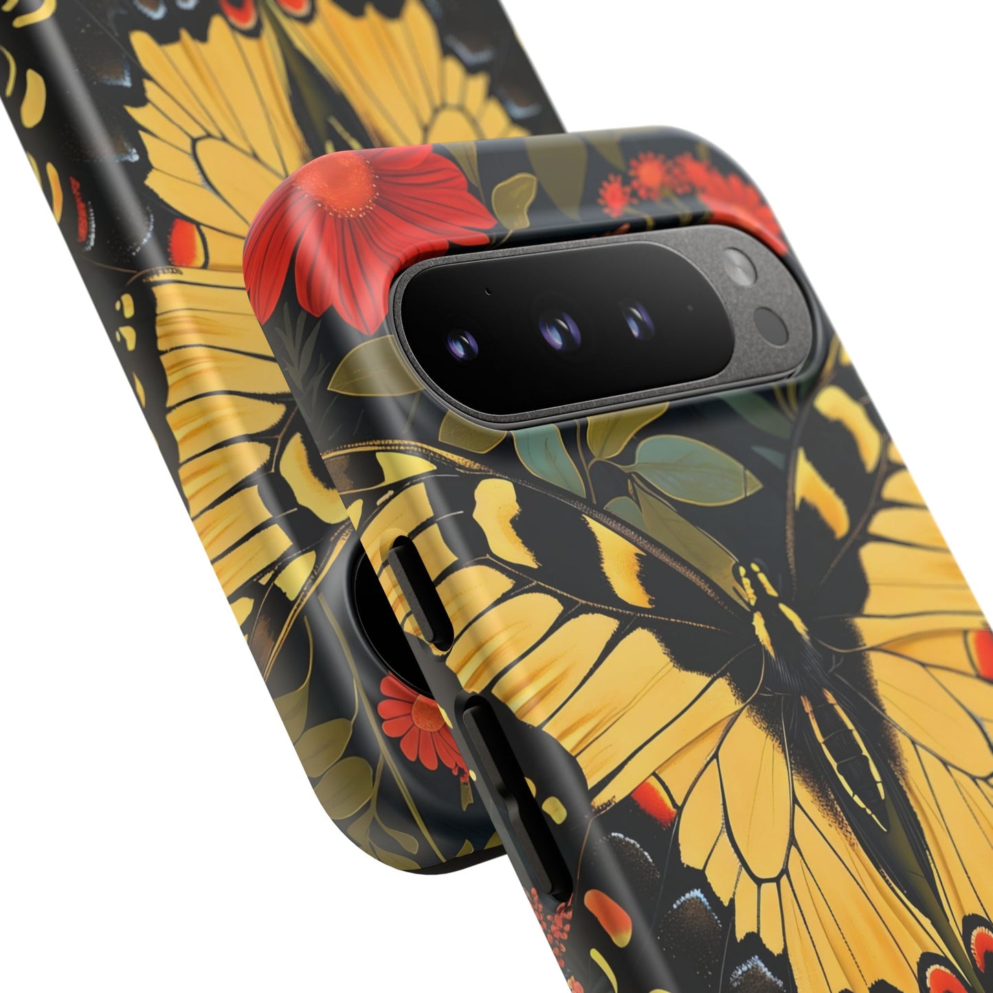 Butterfly Floral Phone Case, Tough Cases with Vibrant Design, Protective Cover for Nature Lovers, Gift for Her