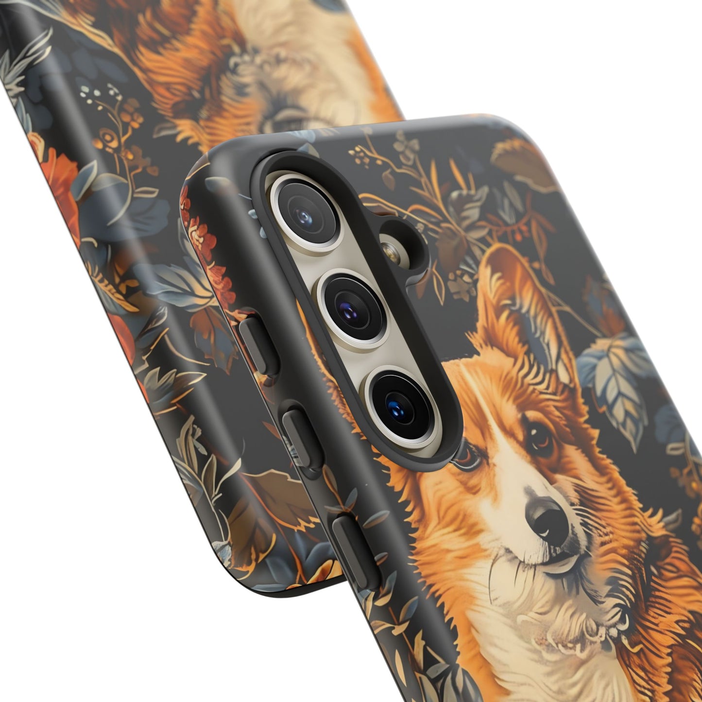 Corgi Floral Phone Case - Tough Cases for Dog Lovers, Cute Pet Accessories, Gift for Dog Owners, Floral Design, Personalized Tech Cover