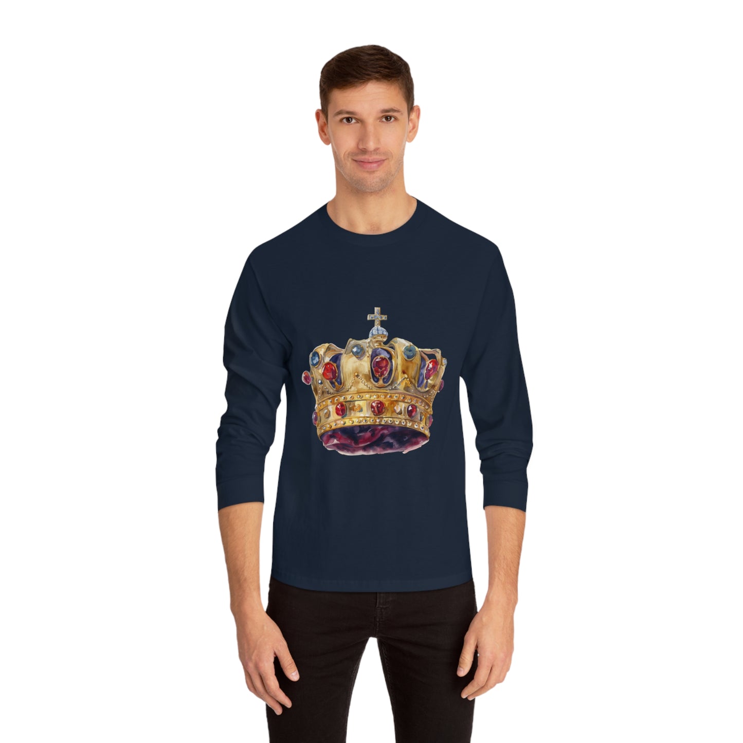 Unisex Classic Long Sleeve T-Shirt - British Royal Crown - Symbol of Regal Elegance and Authority