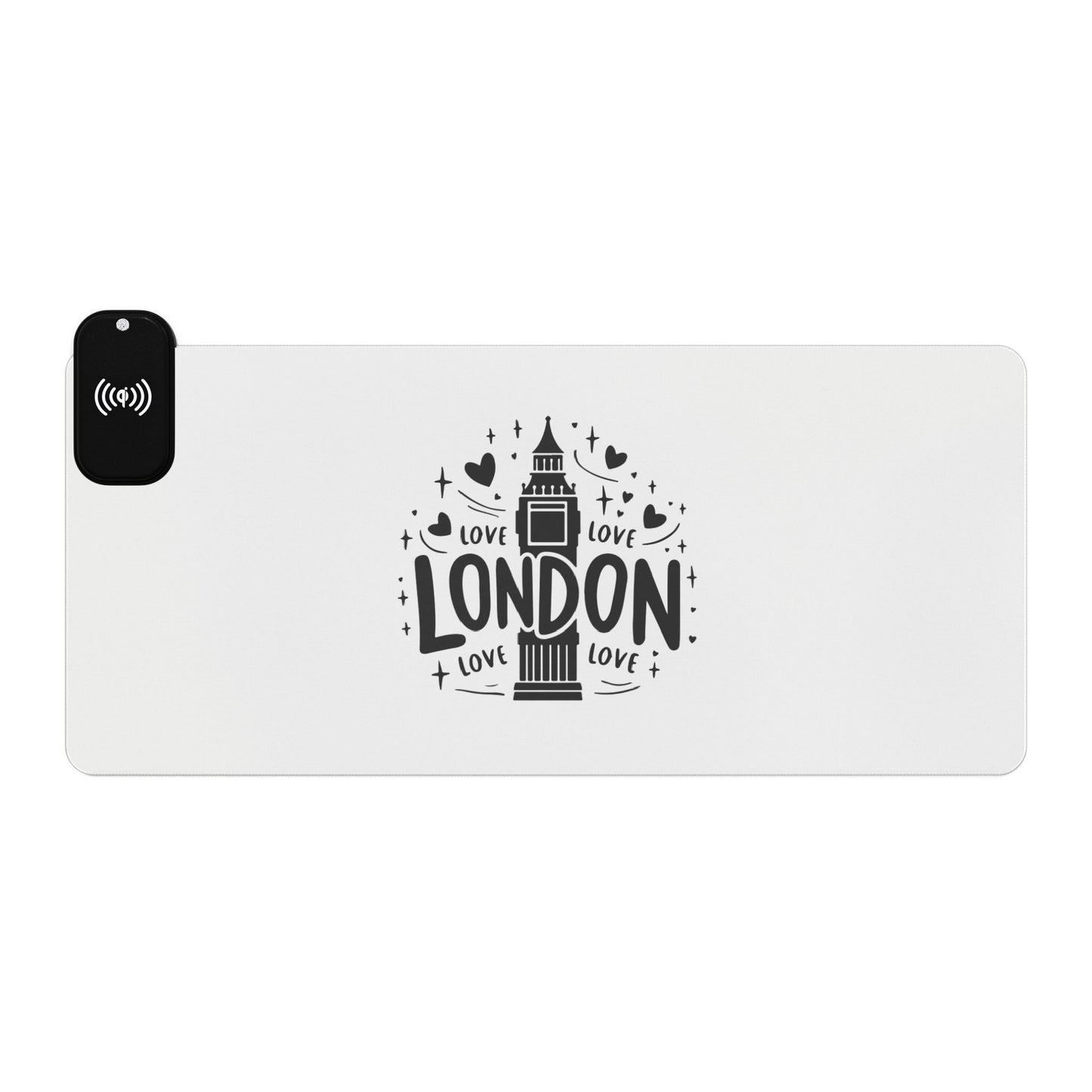 LED Gaming Mouse Pad - Wireless Charging, Perfect for Gamers, Desk Setup, Gifts for Tech Lovers, Modern Office Decor, LED Accessories