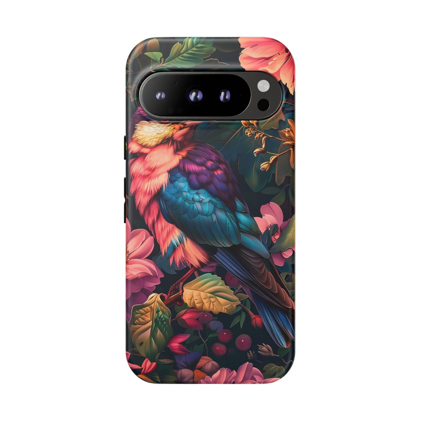Tough Cases: Vibrant Tropical Bird Phone Case, Floral Smartphone Cover, Nature Lover Gift, Boho Phone Accessory, Cute Bird Case