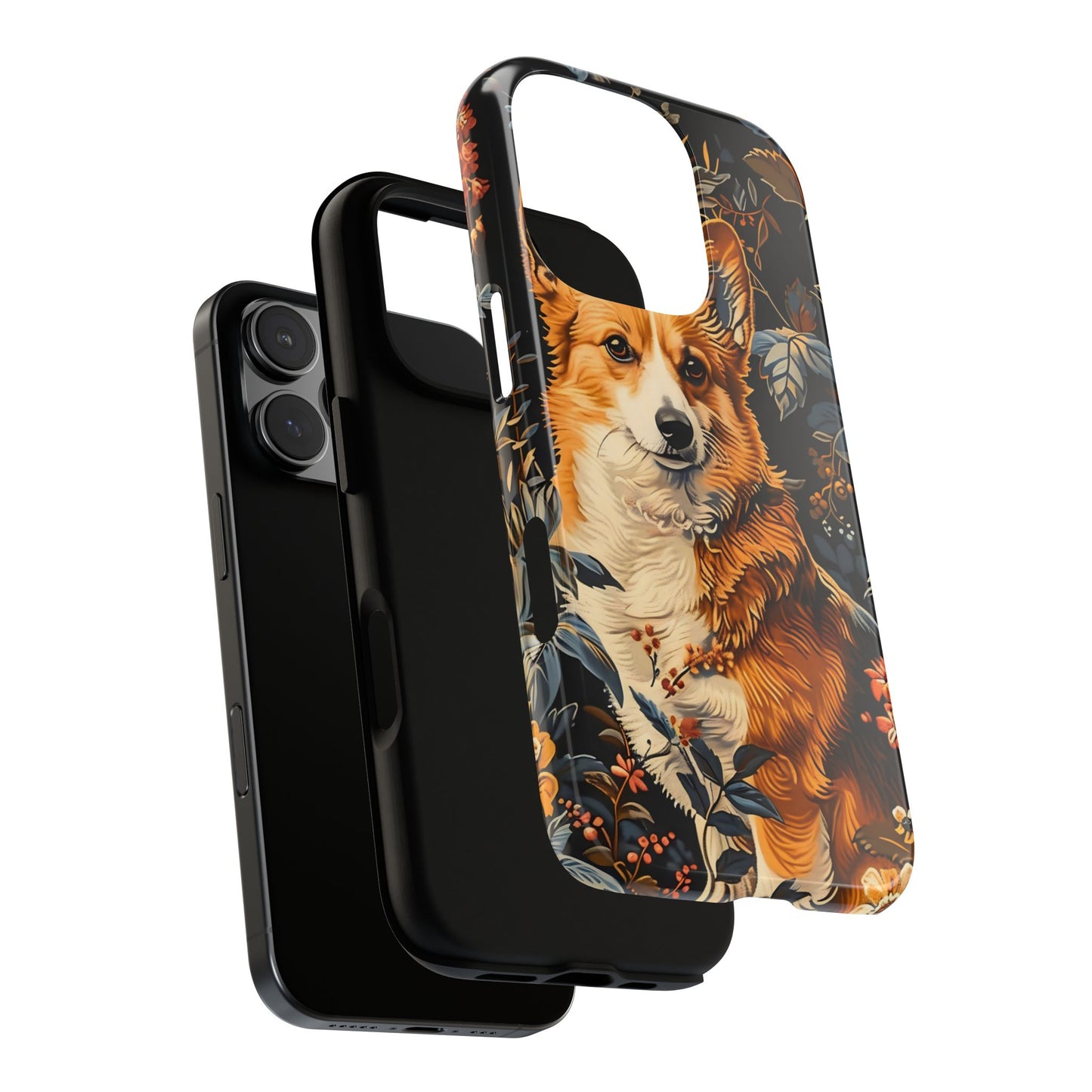 Corgi Floral Phone Case - Tough Cases for Dog Lovers, Cute Pet Accessories, Gift for Dog Owners, Floral Design, Personalized Tech Cover