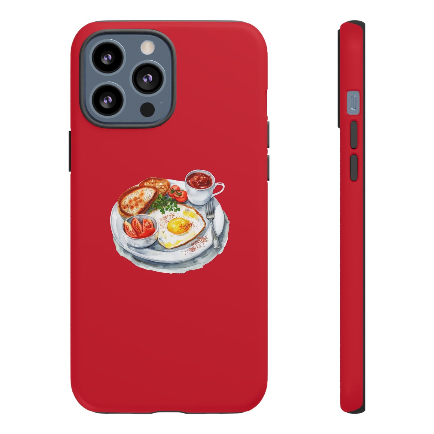 Breakfast-Inspired Phone Case, Tough Phone Covers, Foodie Gifts, Unique Accessories, Cute Kitchen Decor, Red Phone Case