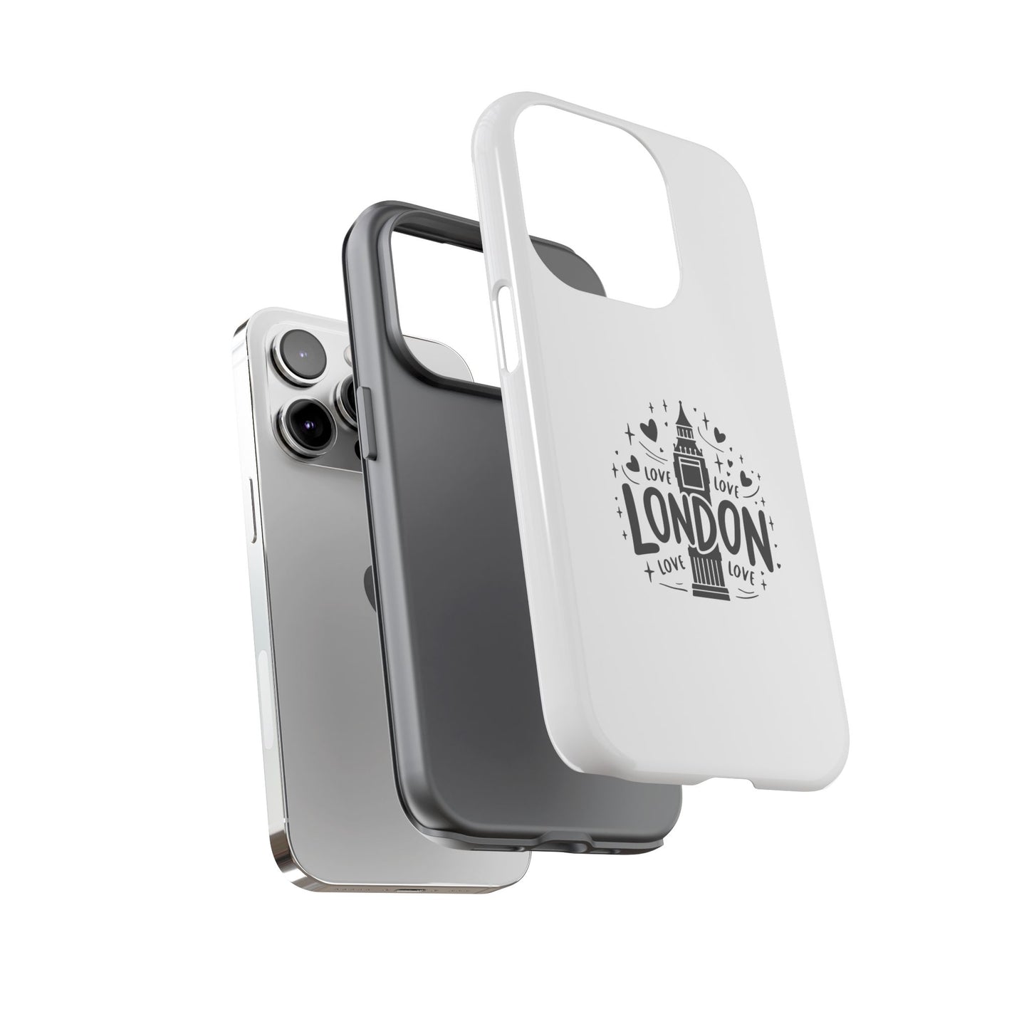 London Love iPhone Case | Tough Cases, London Theme, Gift for Travelers, Unique Phone Accessory, Cute Tech Gifts